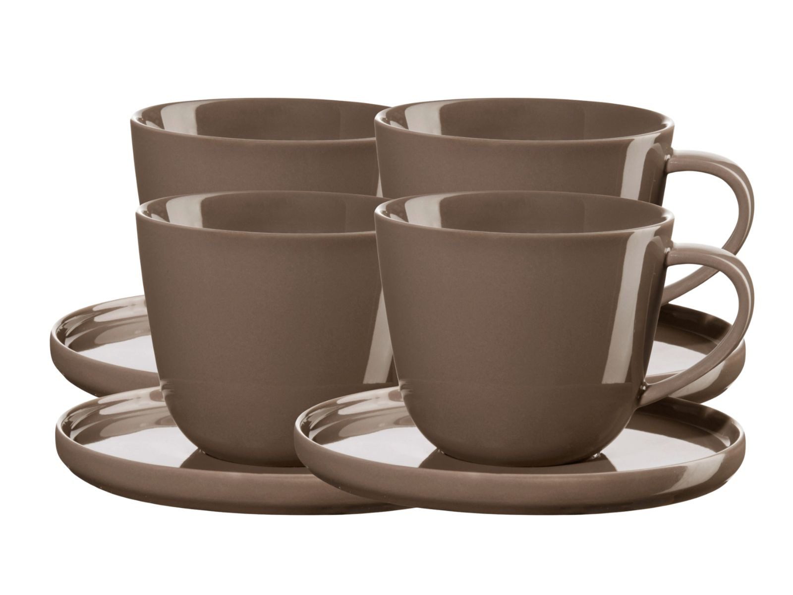 ASA SELECTION Tasse coppa Kaffeetasse mit Untertasse kaori 0,25l Set4, Porzellan