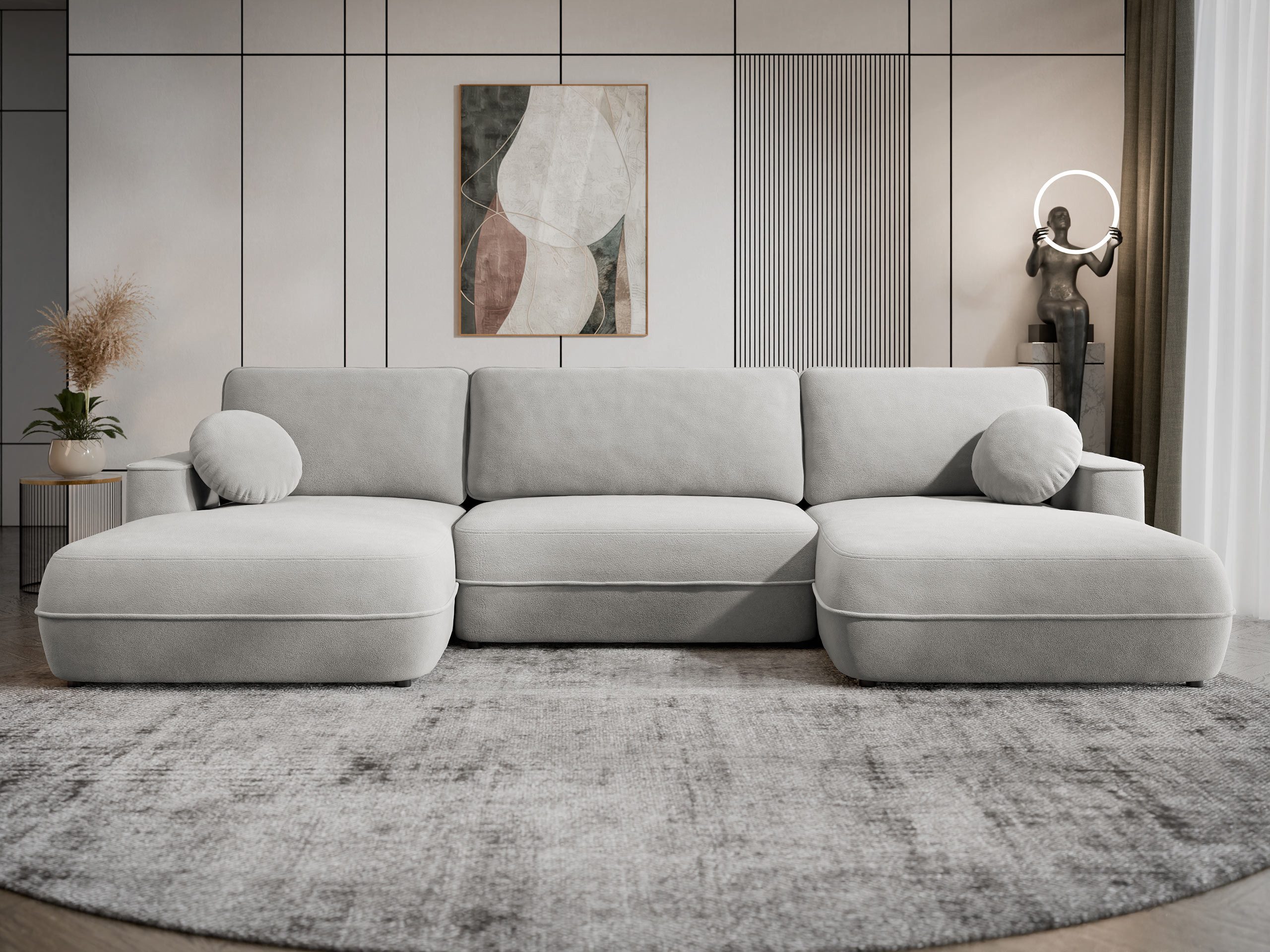 MIRJAN24 Wohnlandschaft Fuego U, mit Schlaffunktion und Bettkasten, U-Form, 364x168x87 cm