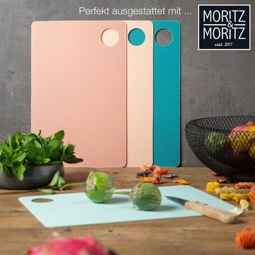 Moritz & Moritz Schneidebrett 4x Schneidematte Küche, Kunststoff, (4er Set, 4-St), Je 29 x 19 cm - für schnelles Arbeiten