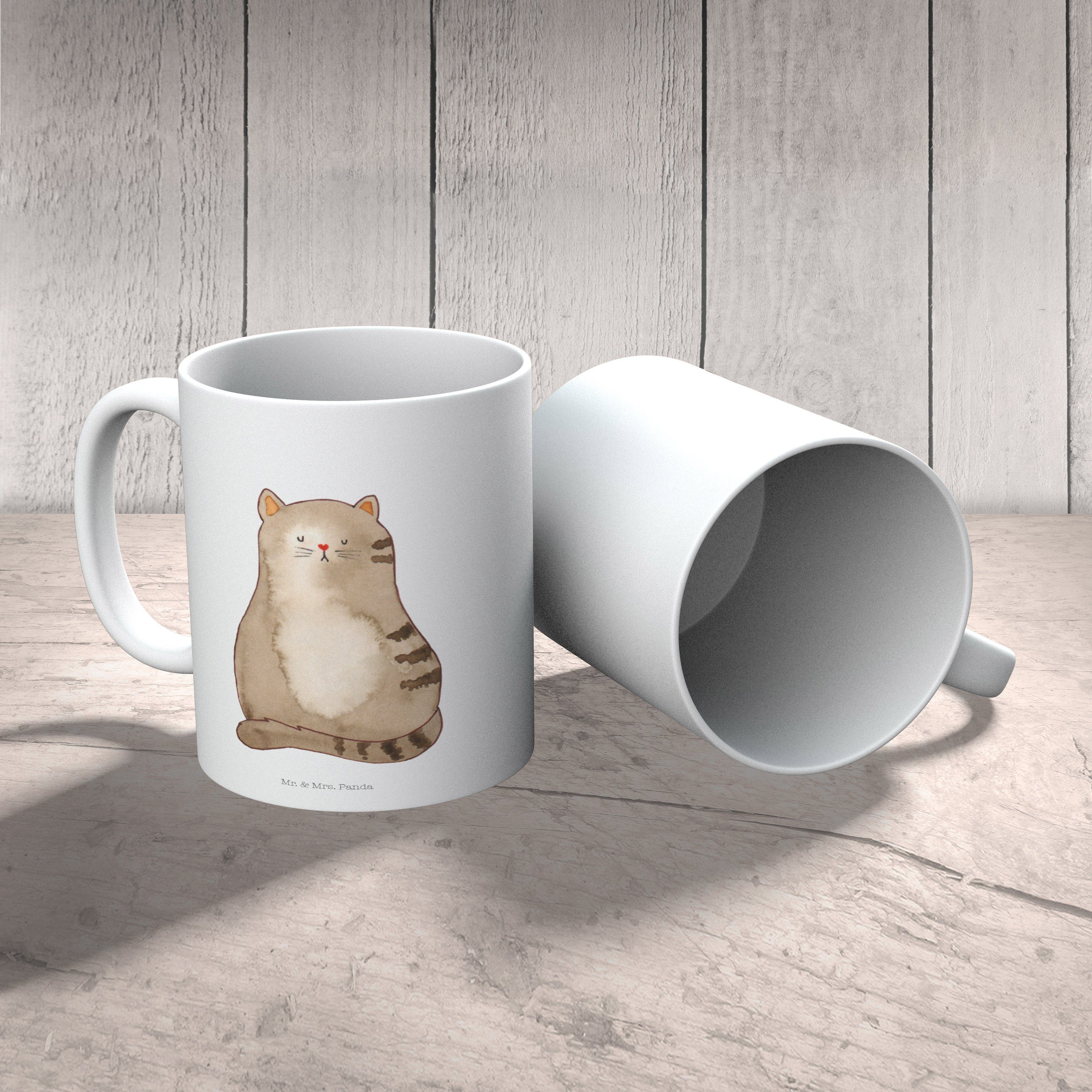 Mr. & Mrs. Panda Tasse Katzenprodukte, Tas, - Keramik - Geschenk, Herz, Büro sitzend Weiß Cats, Katze