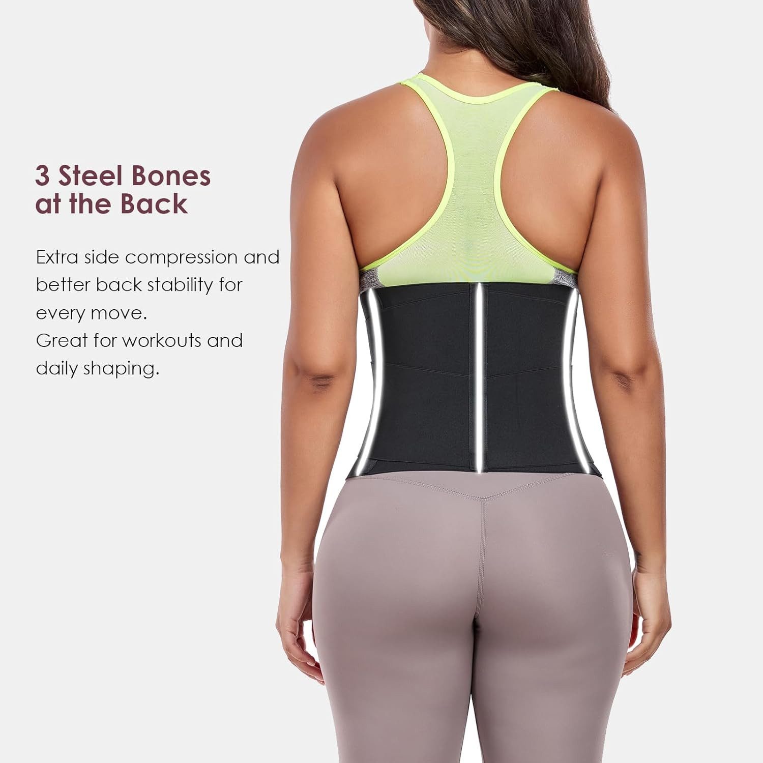 MOPUEA Shaping-Body Korsett Damen Bauchweg Stark Formend Sport Bauchweggürtel (Set, 1-tlg., Angenehme Unterstützung Im Alltag) Verstellbarer Klettverschluss Für – Bild 4 von 5