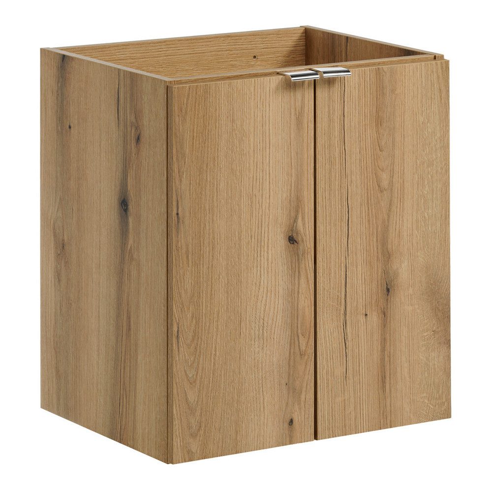Lomadox Waschtisch NEWPORT-56-OAK, 50cm breit, in Eiche, Metallgriffe