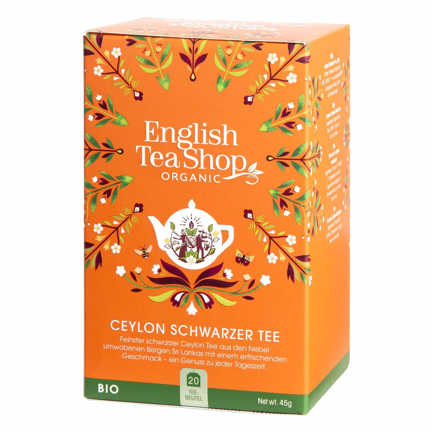 English Tea Shop Tee Ceylon Schwarzer Tee, BIO, 20 Teebeutel, feiner Schwarztee