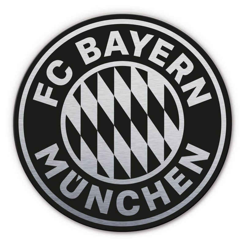 FC Bayern München Gemälde Metalloptik Poster FC Bayern München Logo Vintage Fußball FCB Verein, Wanddeko Kinderzimmer