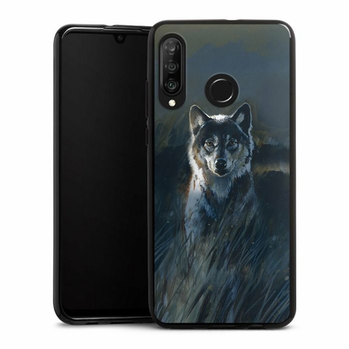 DeinDesign Handyhülle Wolf Natur Malerei Wolf 2 Huawei P30 Lite New Edition Silikon Hülle Bumper Case Smartphone Cover