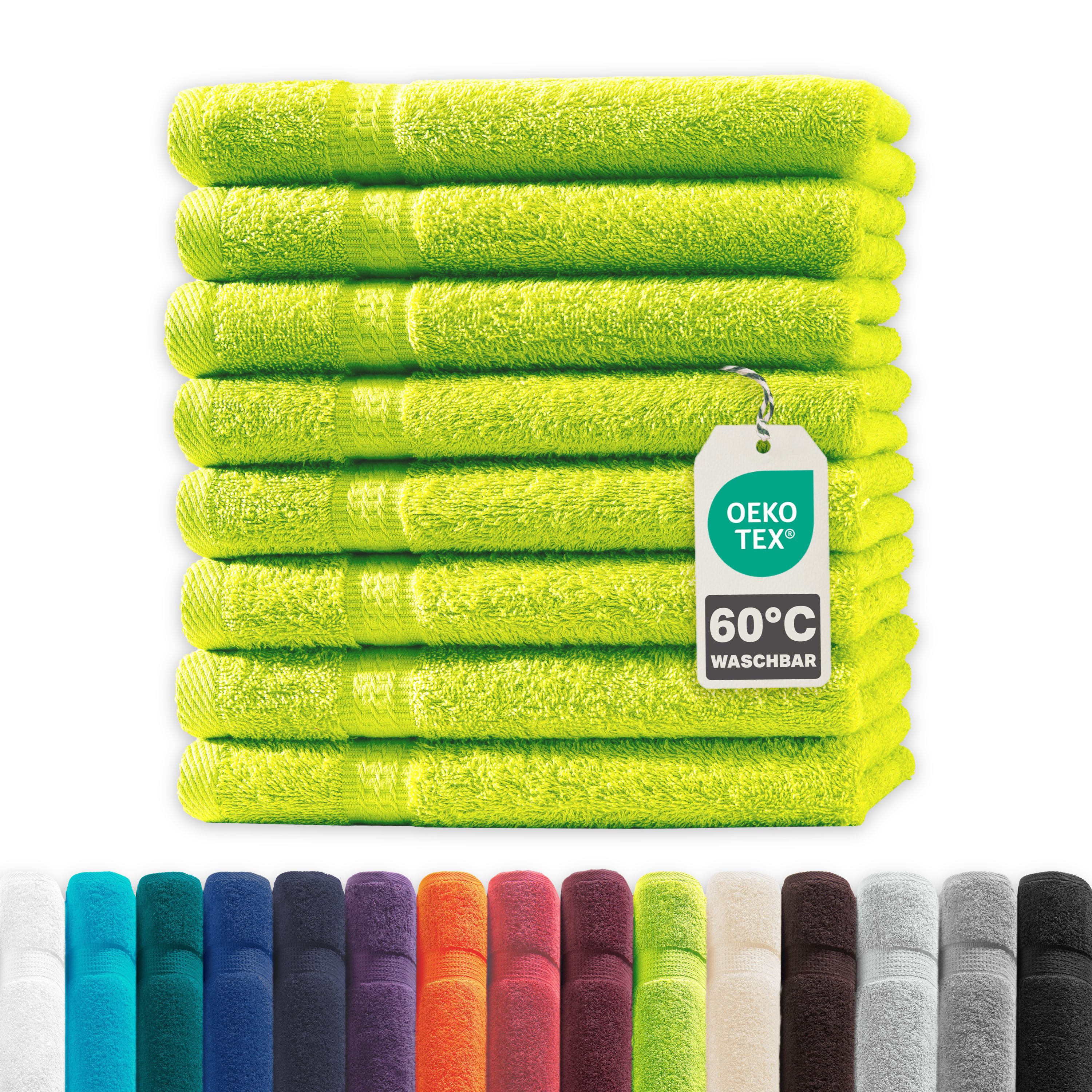 Devior Handtuch Set Frottierserie Elegance in vielen Farben, hochwertig mit 500 g/m², Gästetücher - 100% Baumwolle (8-St), 30x50 cm, ideal fürs Gästebad & kleine Handtuchhalter, geruchsneutral