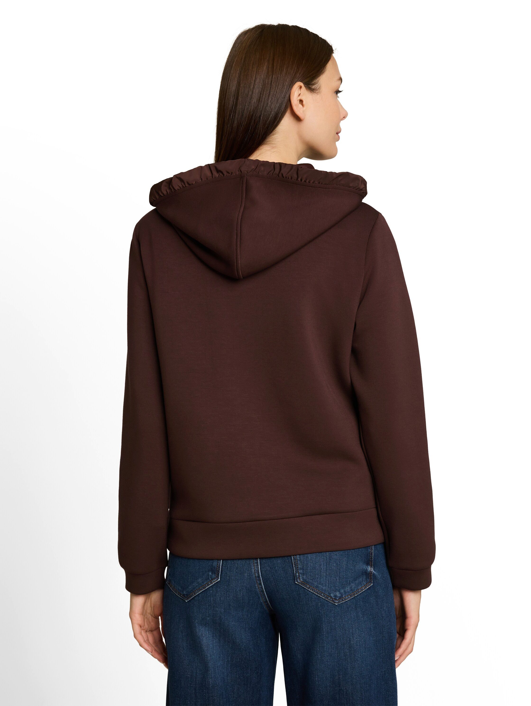 TOM TAILOR Kapuzensweatjacke Regular mit Viskose und Stretch