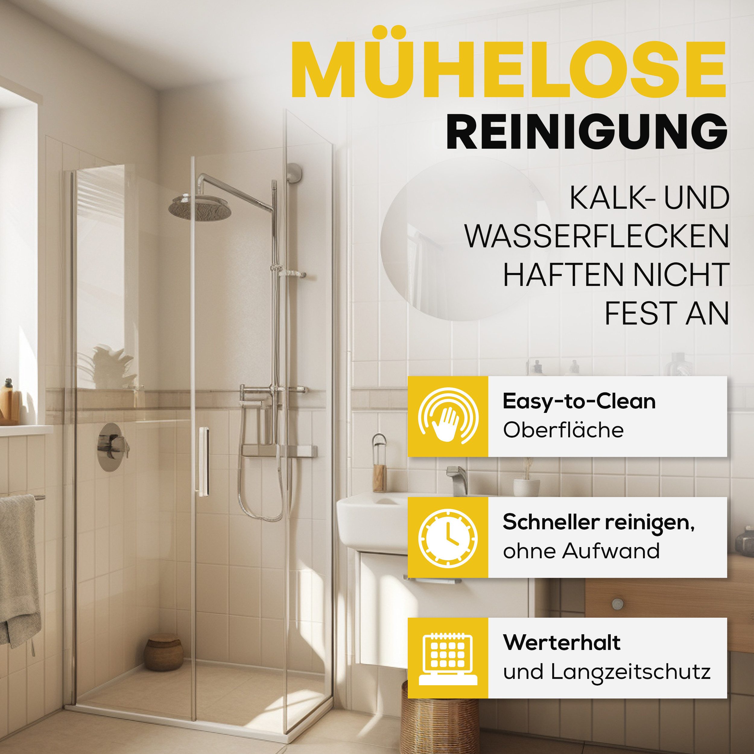 Nanotol Nanoversiegelung für die Dusche (Lotus-Effekt + Easy-to-clean-Effekt) Badreiniger (Komplettset, [- reinigen, entkalken und versiegeln)