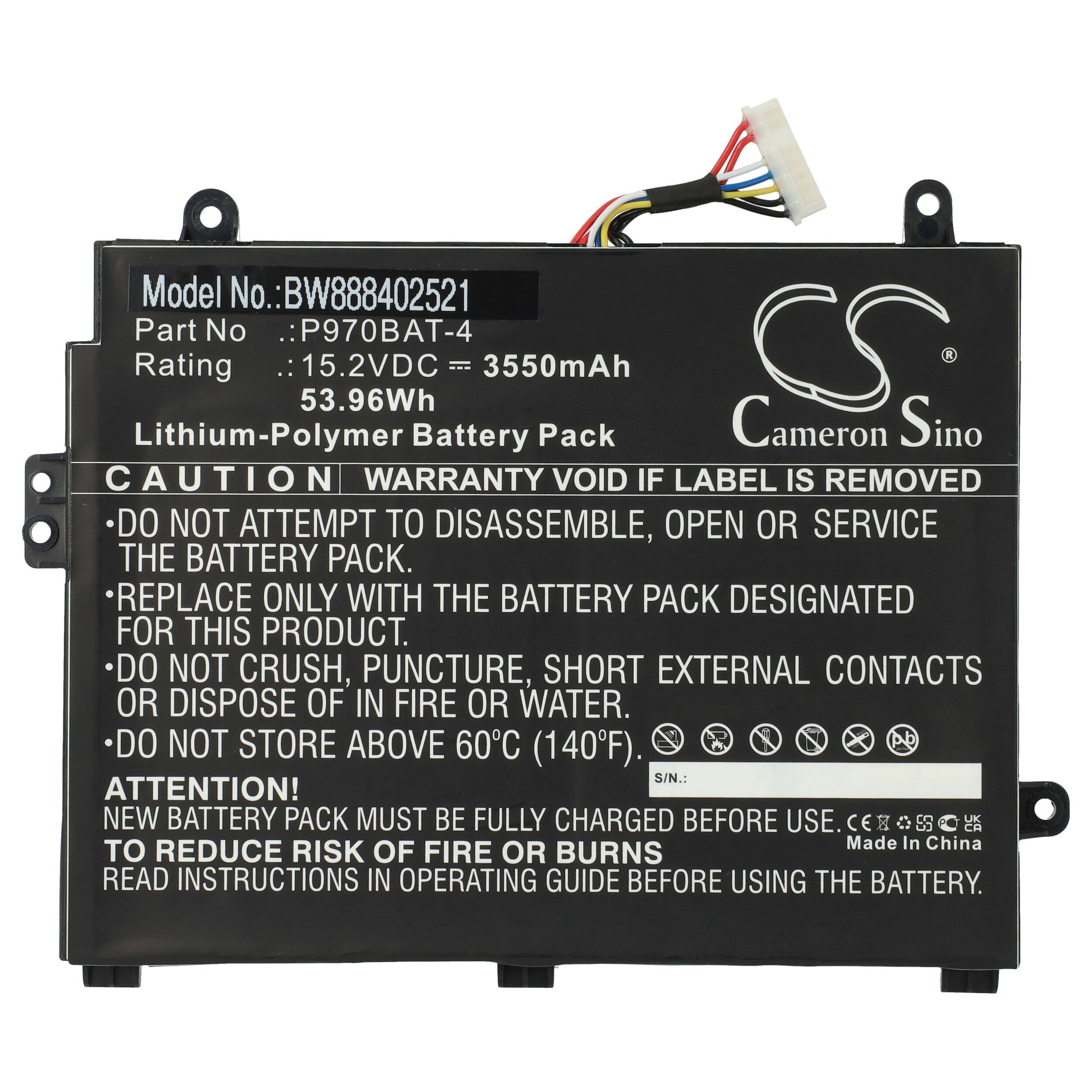 vhbw kompatibel mit Schenker Key 16 P960EN-K, ID SKE16E19, ID SKE16M19 Laptop-Akku Li-Polymer 3550 mAh (15,2 V)
