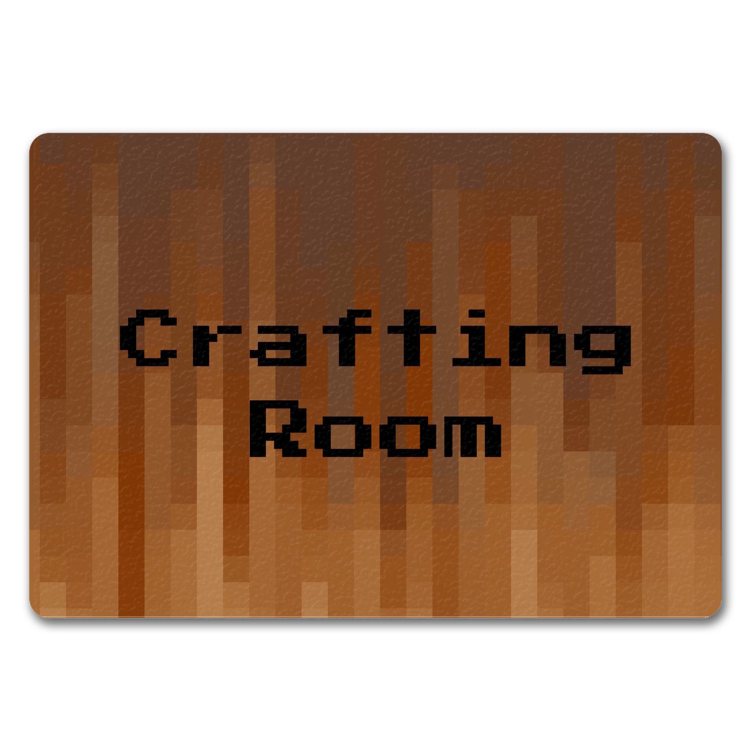 Fußmatte Fußmatte in 35x50 cm ohne Rand mit Pixelmotiv und Spruch: Crafting