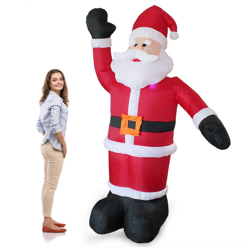 en.casa Weihnachtsmann, Riesiger Weihnachtsmann 240cm LED Beleuchtet aufblasbar