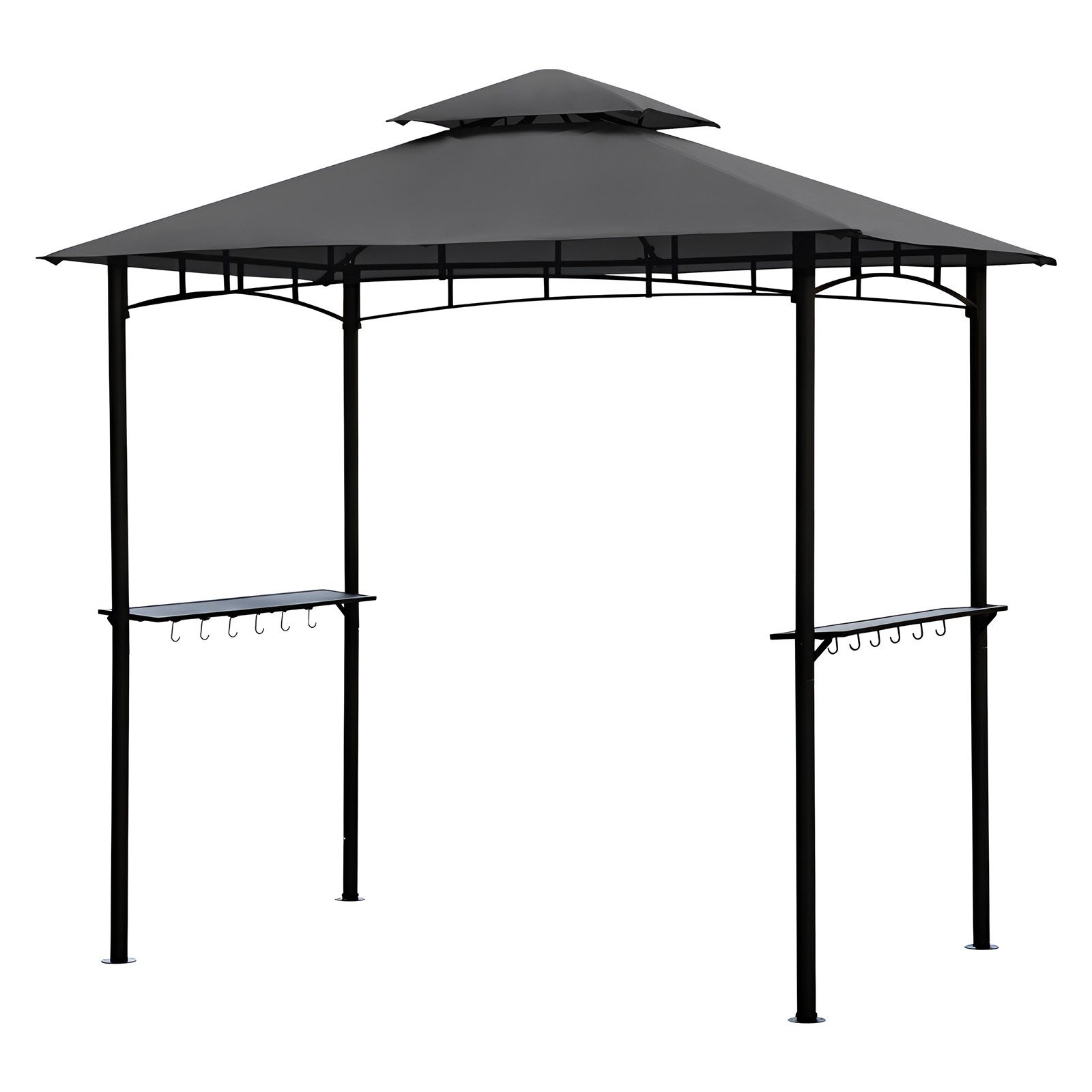 Sekey Grillpavillon 245 x 150 cm BBQ Pavillion Grillzelt Gartenzelt Winterfest Wasserdicht, Doppelschichtdach, Ablage mit Haken, UV-Schutz 50+