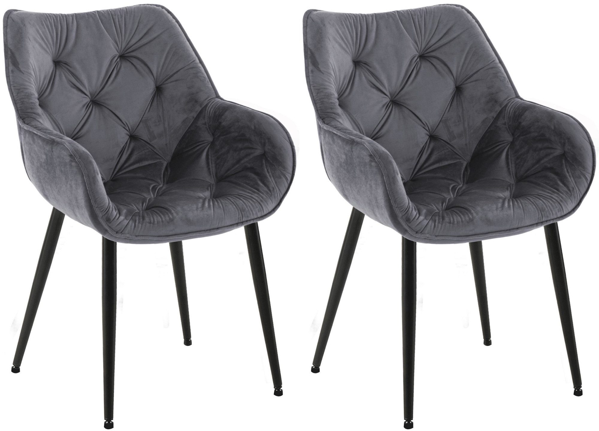 CLP Esszimmerstuhl Tanna Samt (2er Set, 2 St), mit Armlehnen und 4-Fuß Meta günstig online kaufen