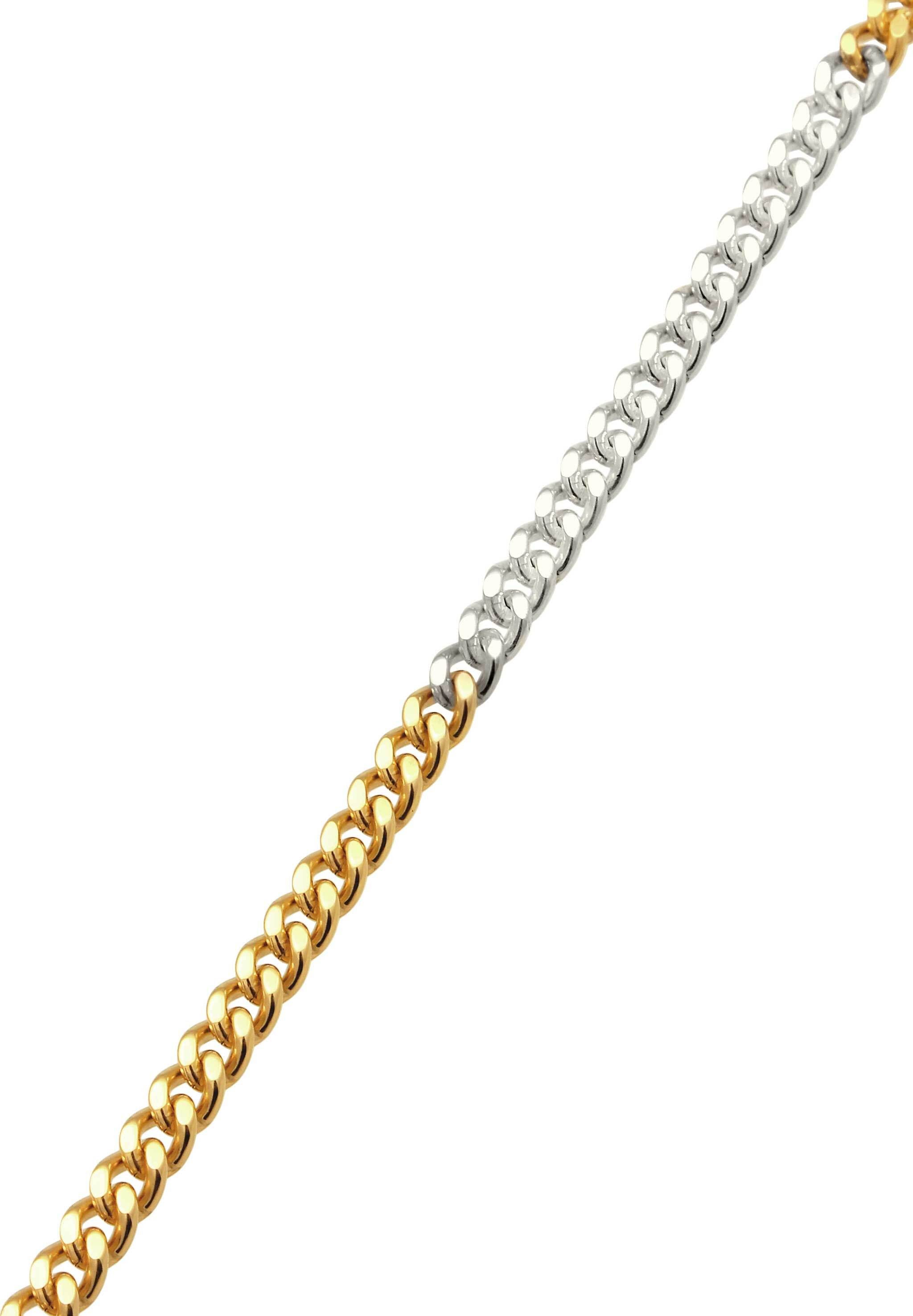 Kuzzoi Silberkette Panzerkette Bicolor 925 Sterling Silber