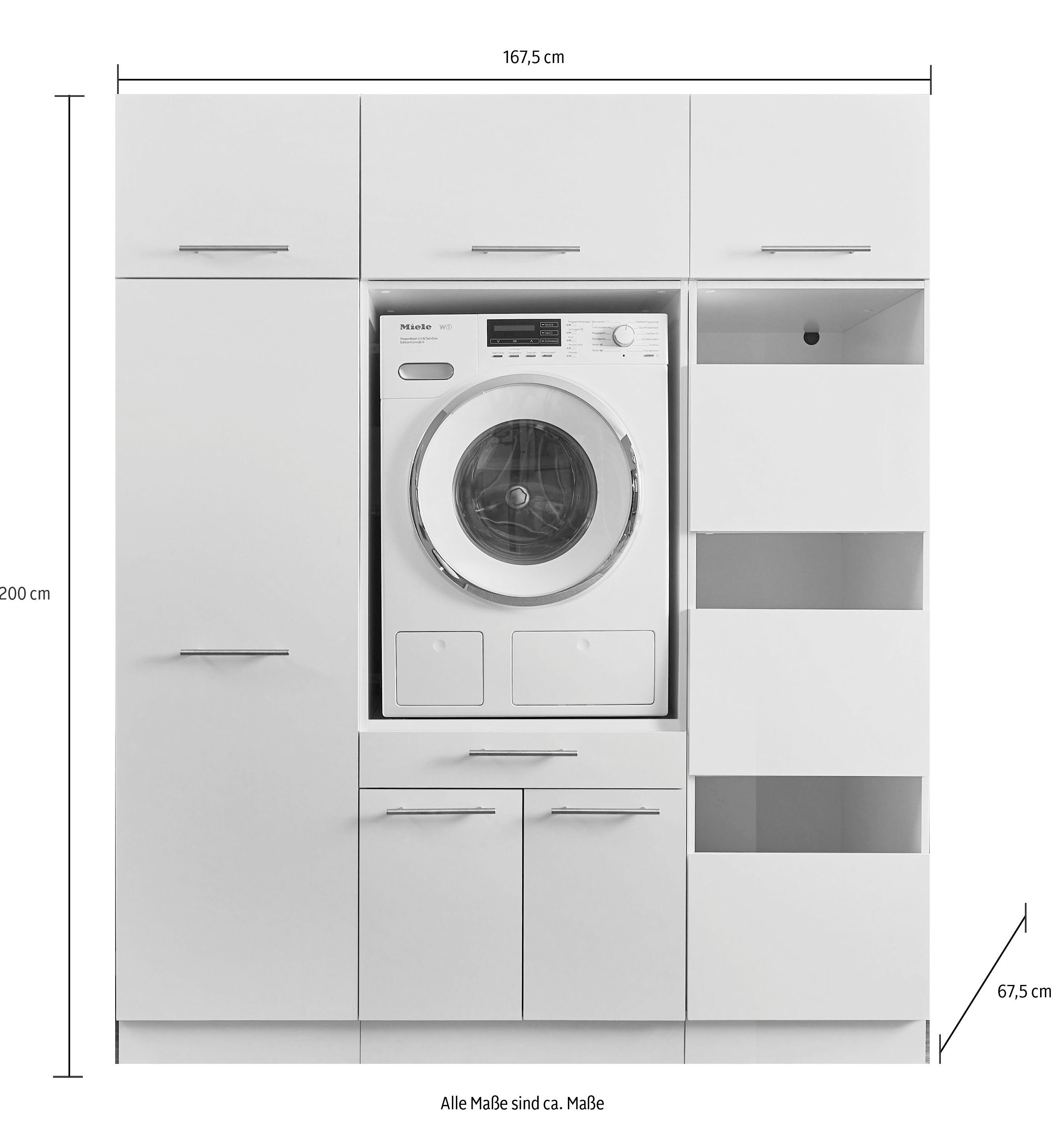 Mehrzweckschrank-Set cm Laundreezy LAUNDREEZY 167,5 Breite weiß LDSK6,