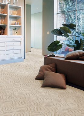 Teppichboden »Amberg«, Andiamo, rechteckig, Höhe 9 mm, Festmaß, elegant, Hoch-Tief Effekt, fußbodenheizungsgeeignet, Kurzflor Teppich, idealer Teppichboden für Schlafzimmer, Wohnzimmer