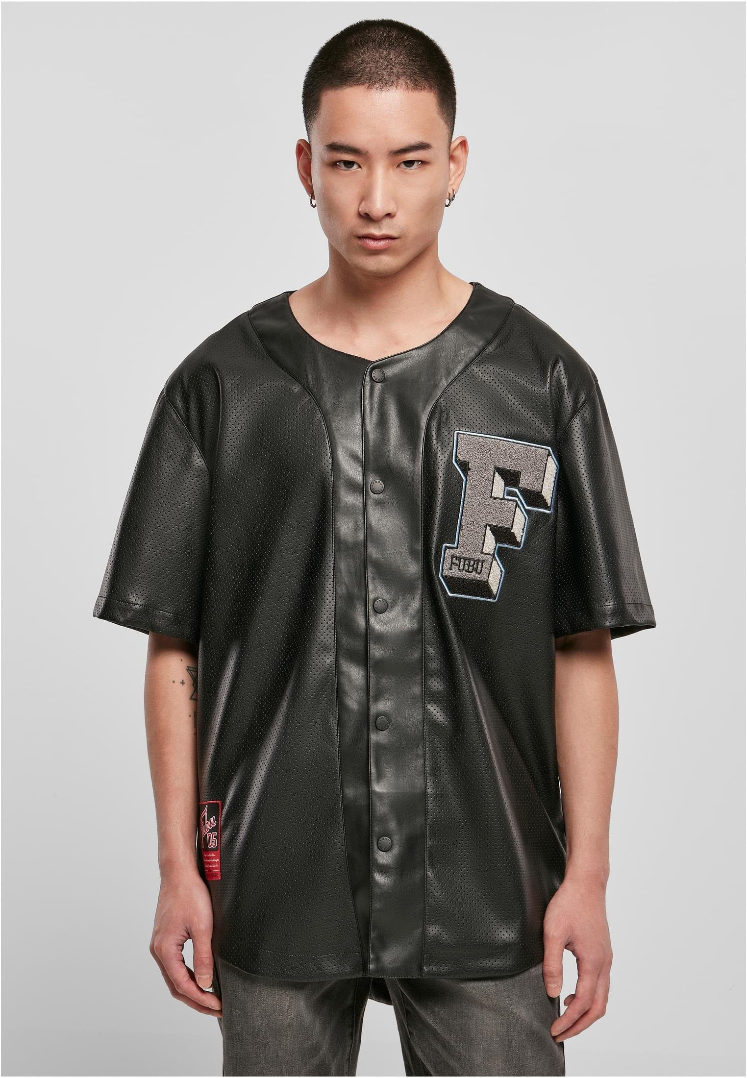 Fubu Langarmhemd Herren FM224-037-1 College Leather Baseball Jersey (1-tlg)