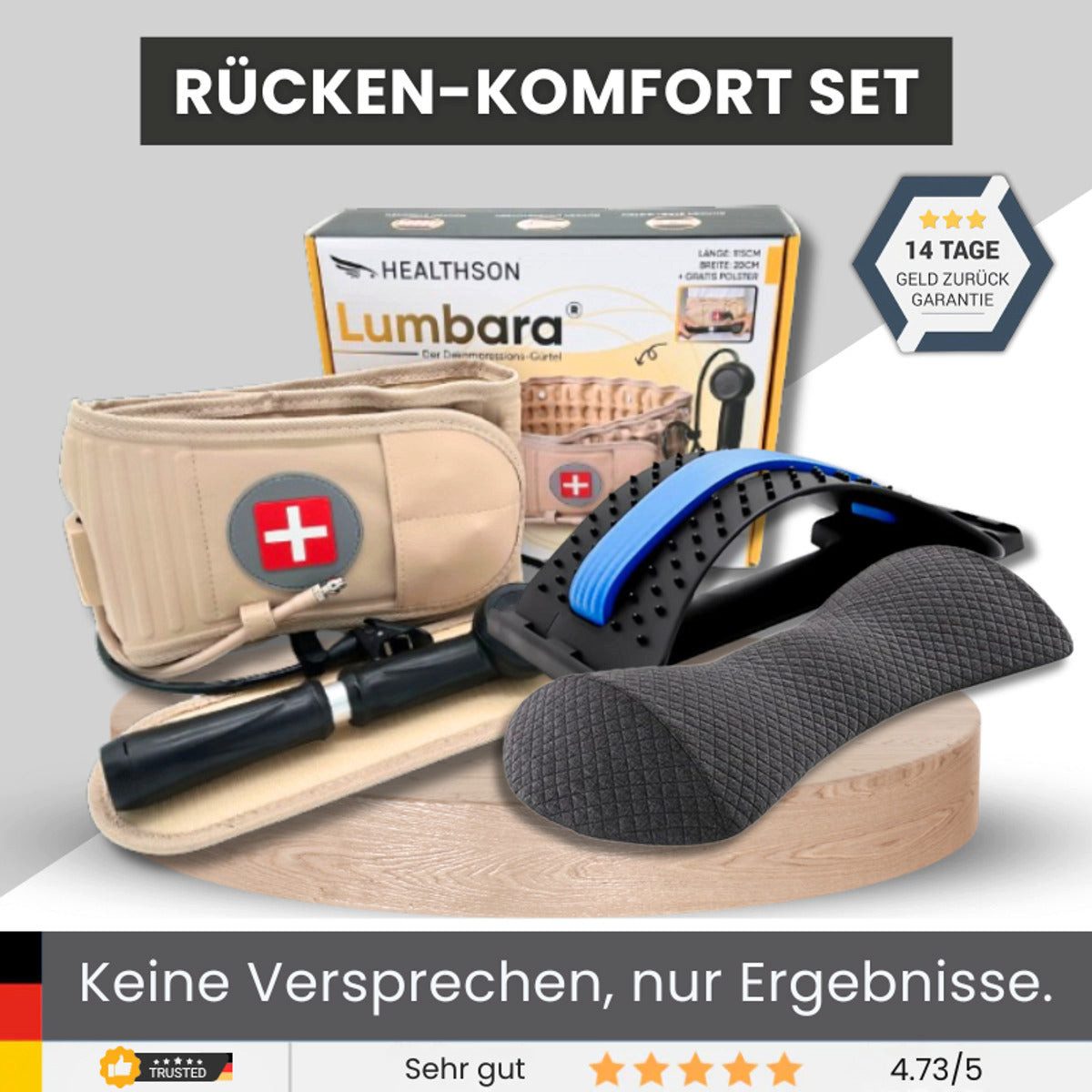 HEALTHSON Rückenbandage Rücken-Komfort Set - Lumbara, LumbaRelax & SmartBack
