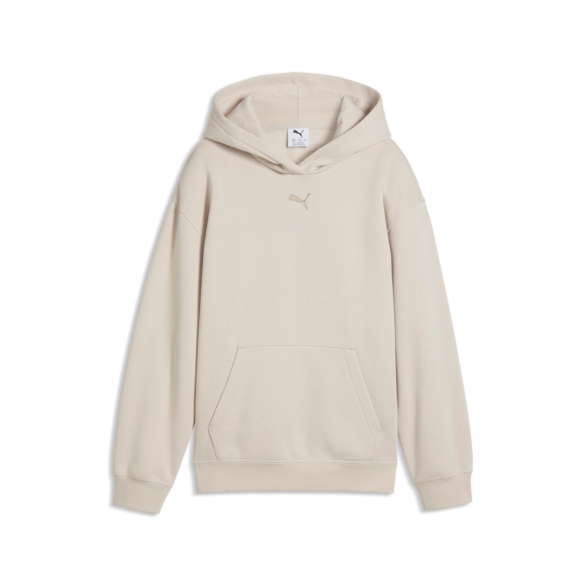 PUMA Kapuzensweatshirt ESS CENTERED CAT LOGO RELAXED HOODIE FL G mit Kapuze, mit angesetztem Bündchen