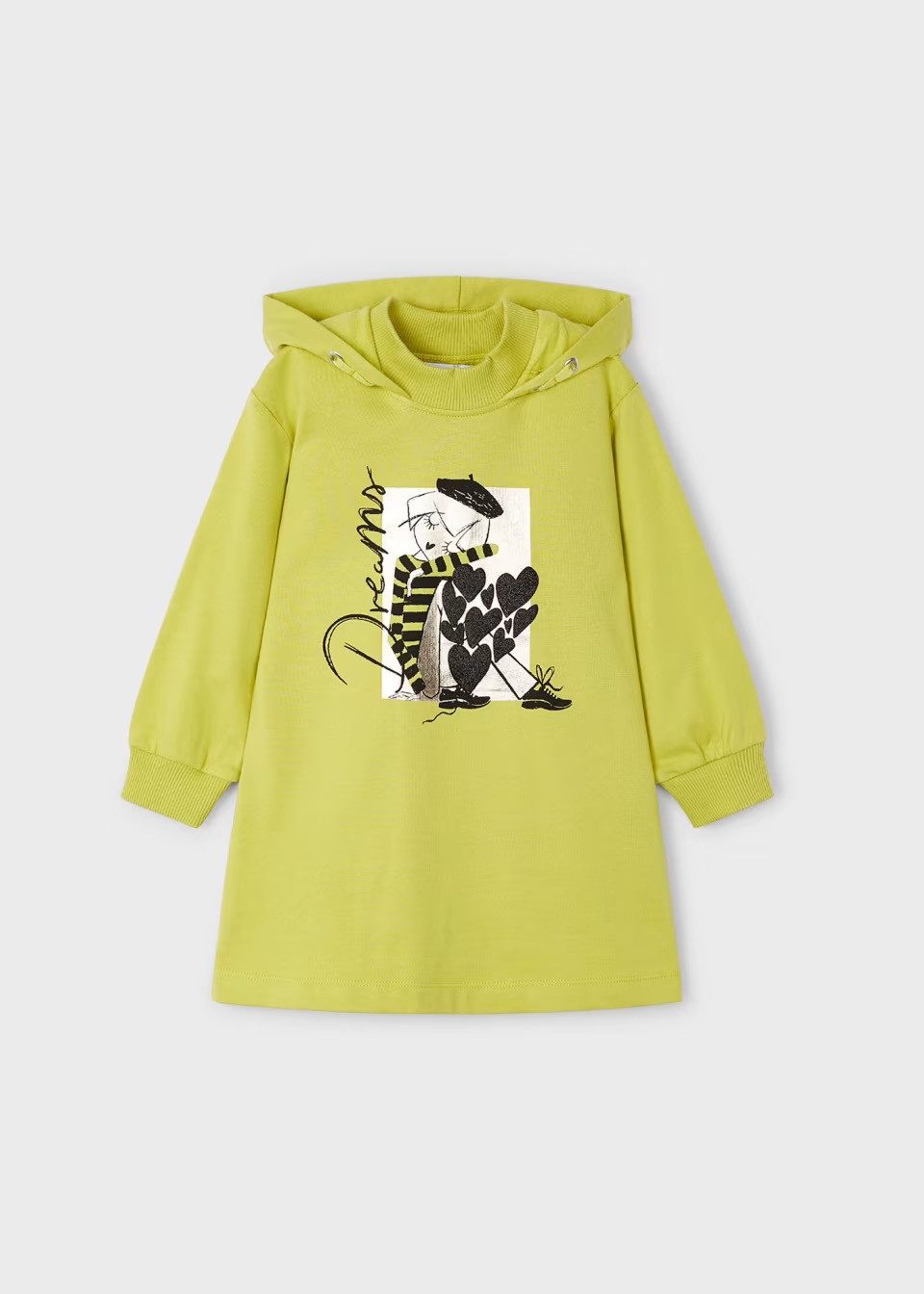 Mayoral A-Linien-Kleid Kapuzenkleid in grün, casual Mädchen (493053)