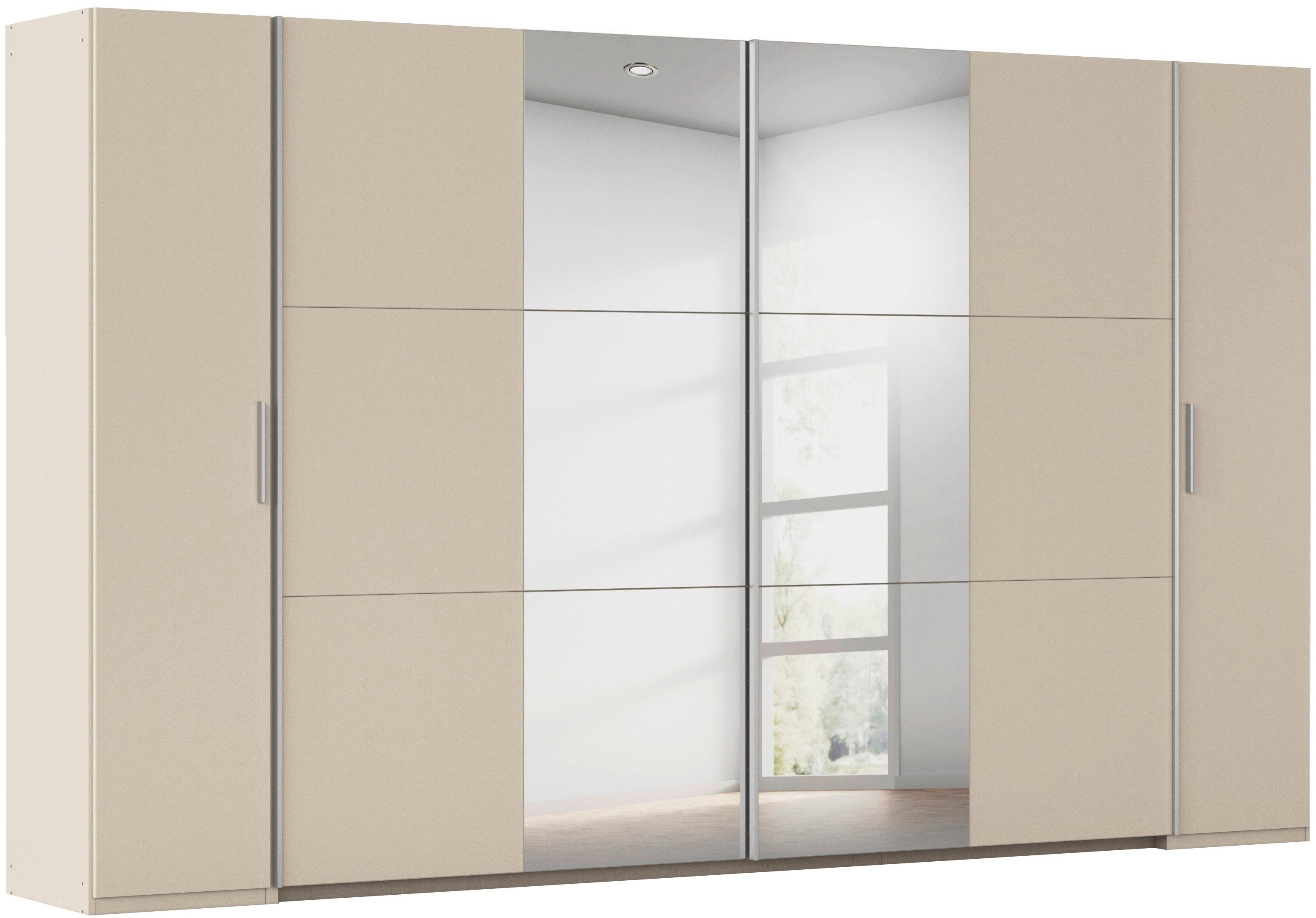 rauch Schwebetürenschrank Kleiderschrank Drehtürenschrank Schrank Garderobe KRONACH (in 3 Ausstattungen BASIC/CLASSIC/PREMIUM, Breiten 225/268/311/354 cm) Kombischrank optional mit 1 oder 2 Spiegel viele Böden MADE IN GERMANY