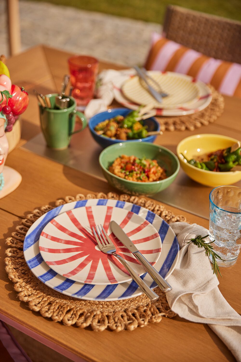 OTTO home Platzset Aimka, (Set, 2-St., 2 Stück), Handgefertigt, 35x35, rund