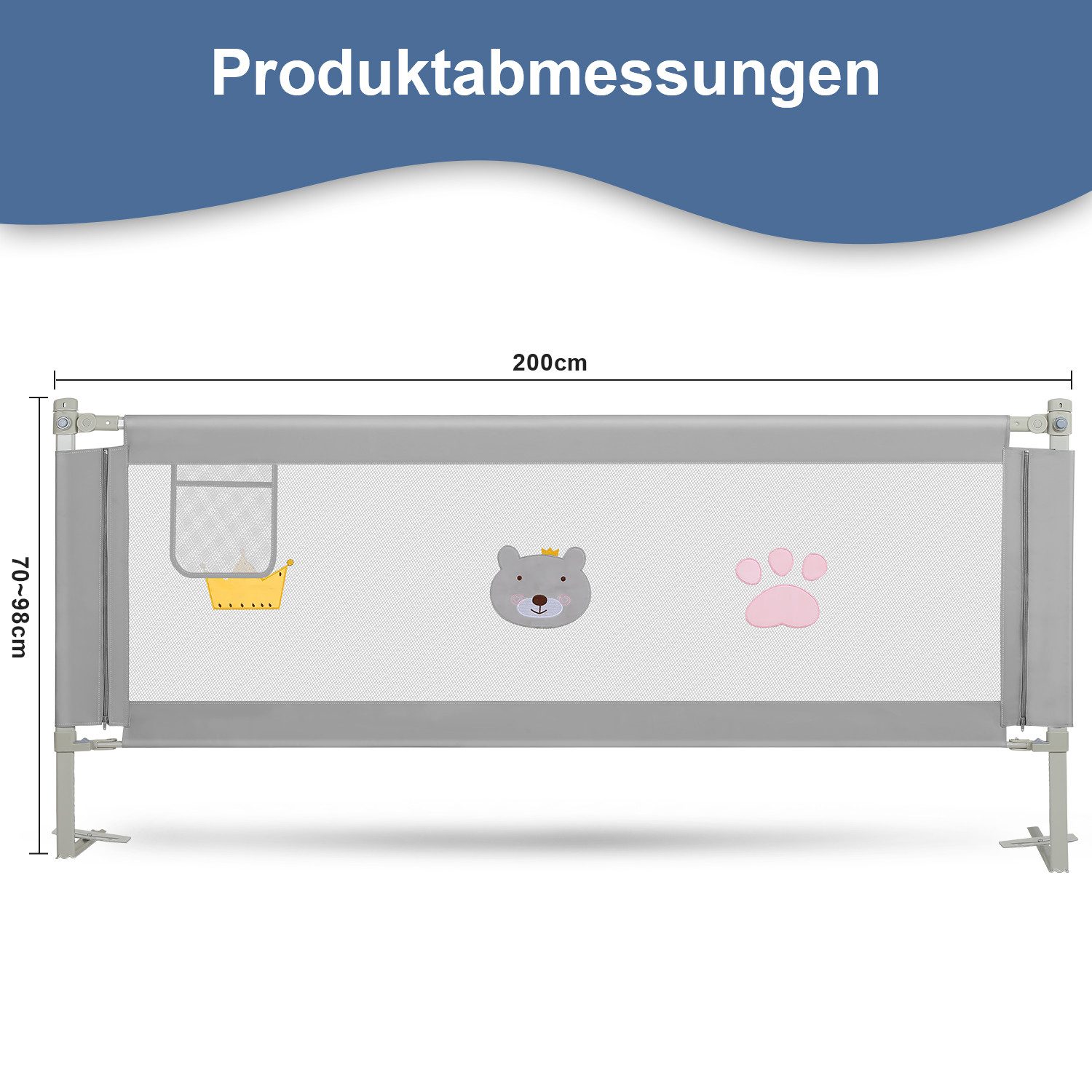 Clanmacy Bettschutzgitter 200CM Bettgitter Kinderbettgitter Babybettgitter günstig online kaufen