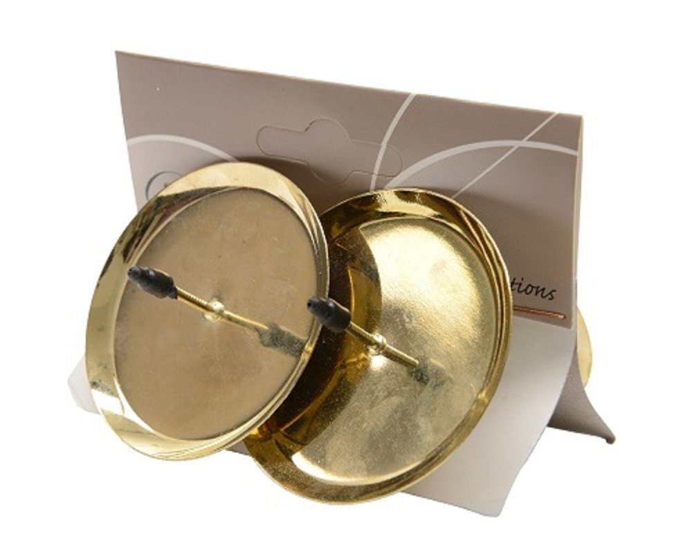 Kaemingk Adventsleuchter Adventskranzkerzenhalter Metall Ø 6 cm 4 Stück hell gold glanz