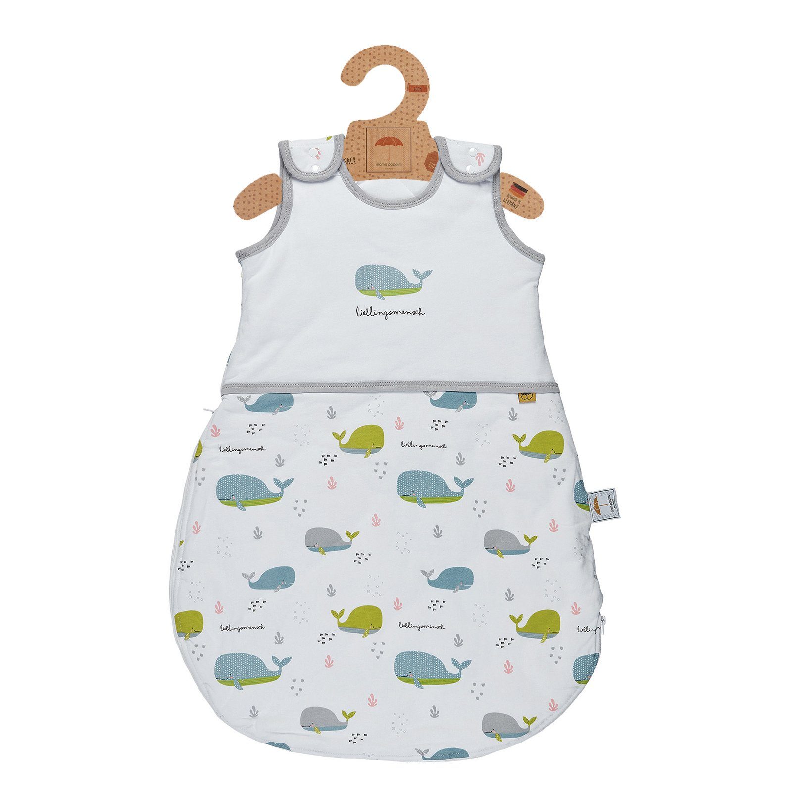 Mama Poppins Germany Babyschlafsack 20-24 Schlafsack Grad TOG mit Ganzjahres 2.5 Schlafsack, Schriftzügen, empfohlen für Lieblingsmensch ganzjahres süßen Raumtemperatur