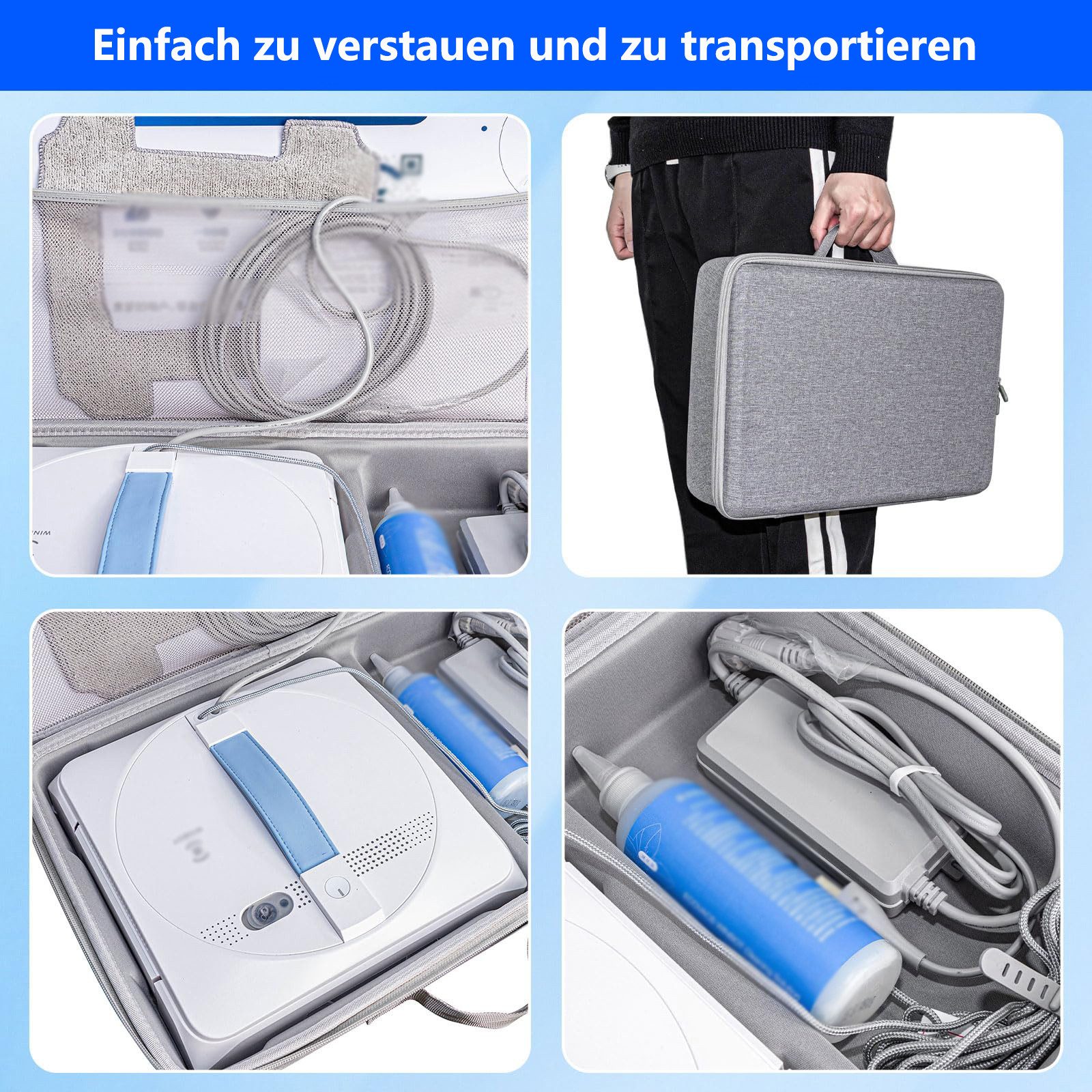 FOUORTUNATE-BEE Organizer Hartschalen-Organizer für Ecovacs Mini-Fensterreinigungsroboter (für Ecovacs Winbot Mini Zubehör, Unterteilt, für die Aufbewahrung von – Bild 5 von 5