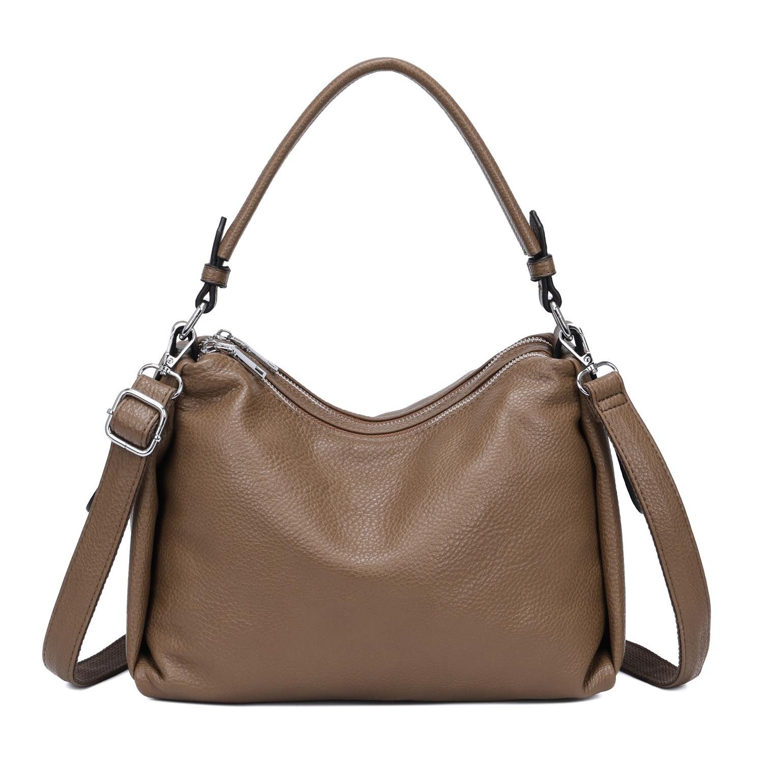 Schultertasche DAMEN TASCHE SHOPPER Umhängetasche Crossover Hobo Bag Leder Optik