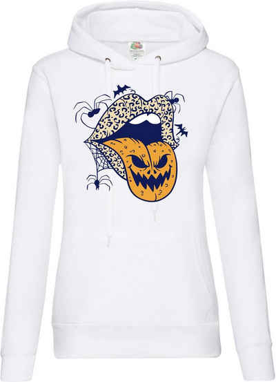 Youth Designz Kapuzenpullover Halloween Lippen Damen Hoodie Horror Logo im Fun-Look mit Trendigem Frontdruck