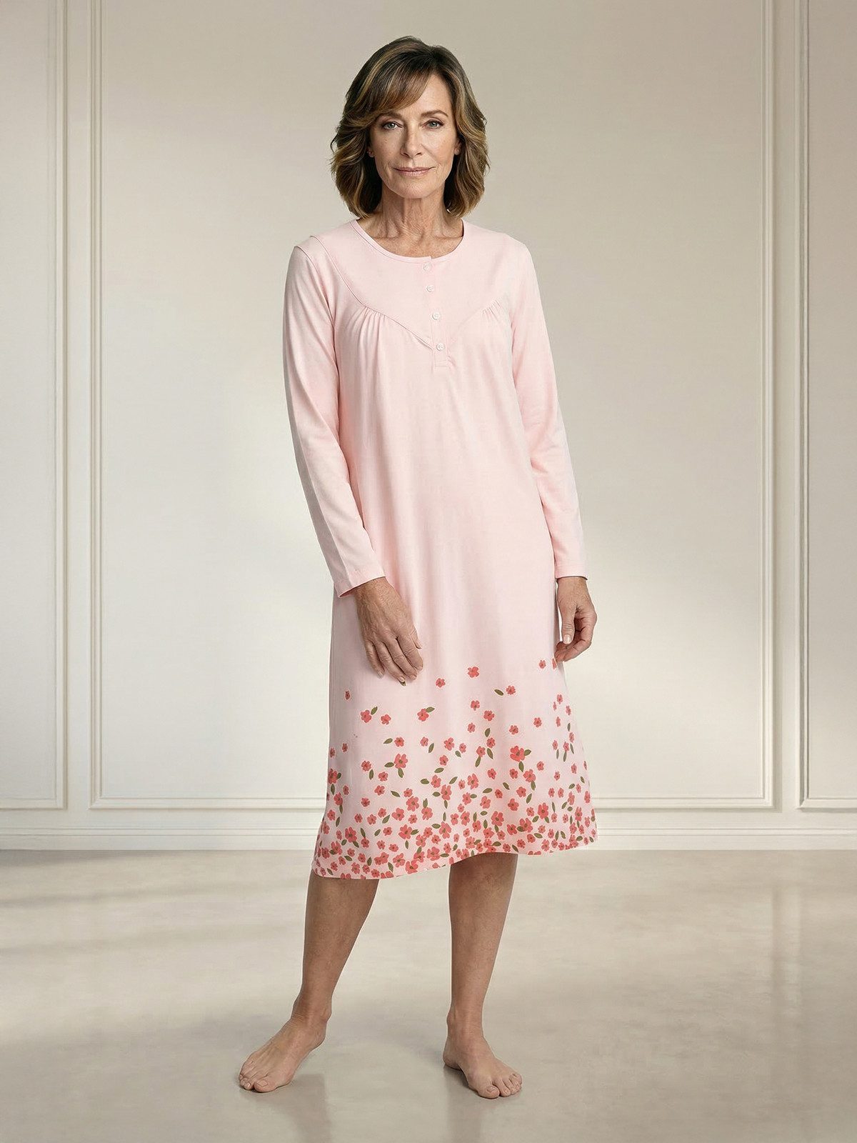 zeitlos Nachthemd Nachthemd Langarm - Romy Blumen