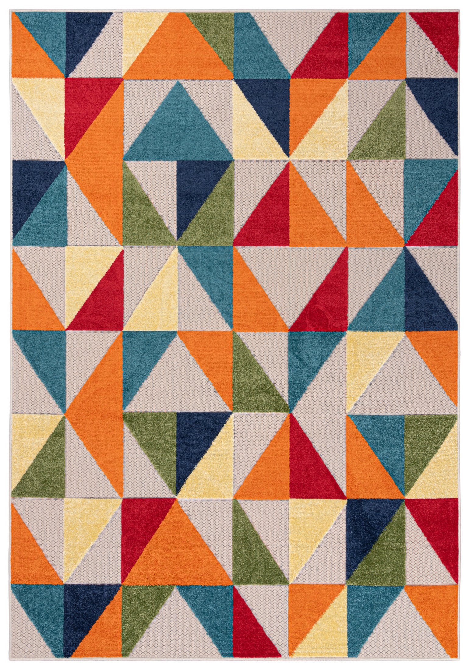 Mazovia Designteppich In- & Outdoor Teppich Wetterfest & UV-beständig Balkon - Bunt, 80 x 150 cm, Höhe 6 mm, Kurzflor, Weich, Pflegeleicht, Flachgewebe