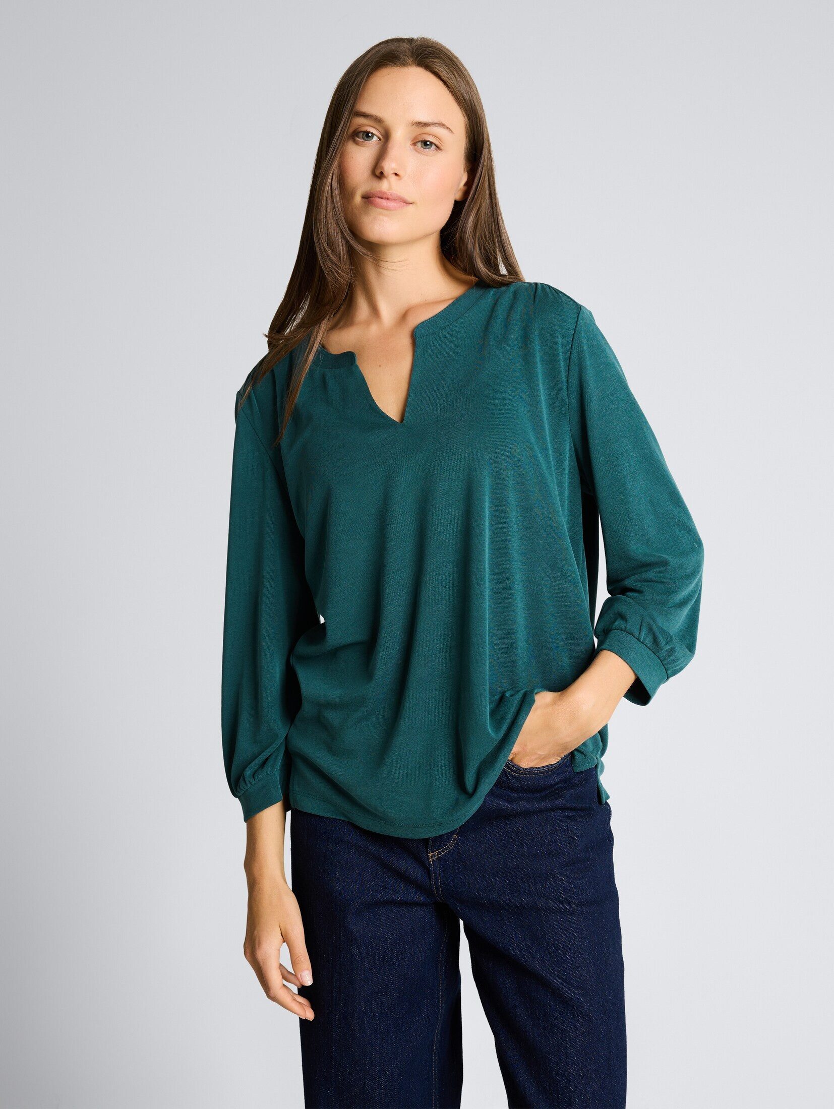 TOM TAILOR Langarmshirt T-Shirt Langarmshirt mit Raffungen günstig online kaufen