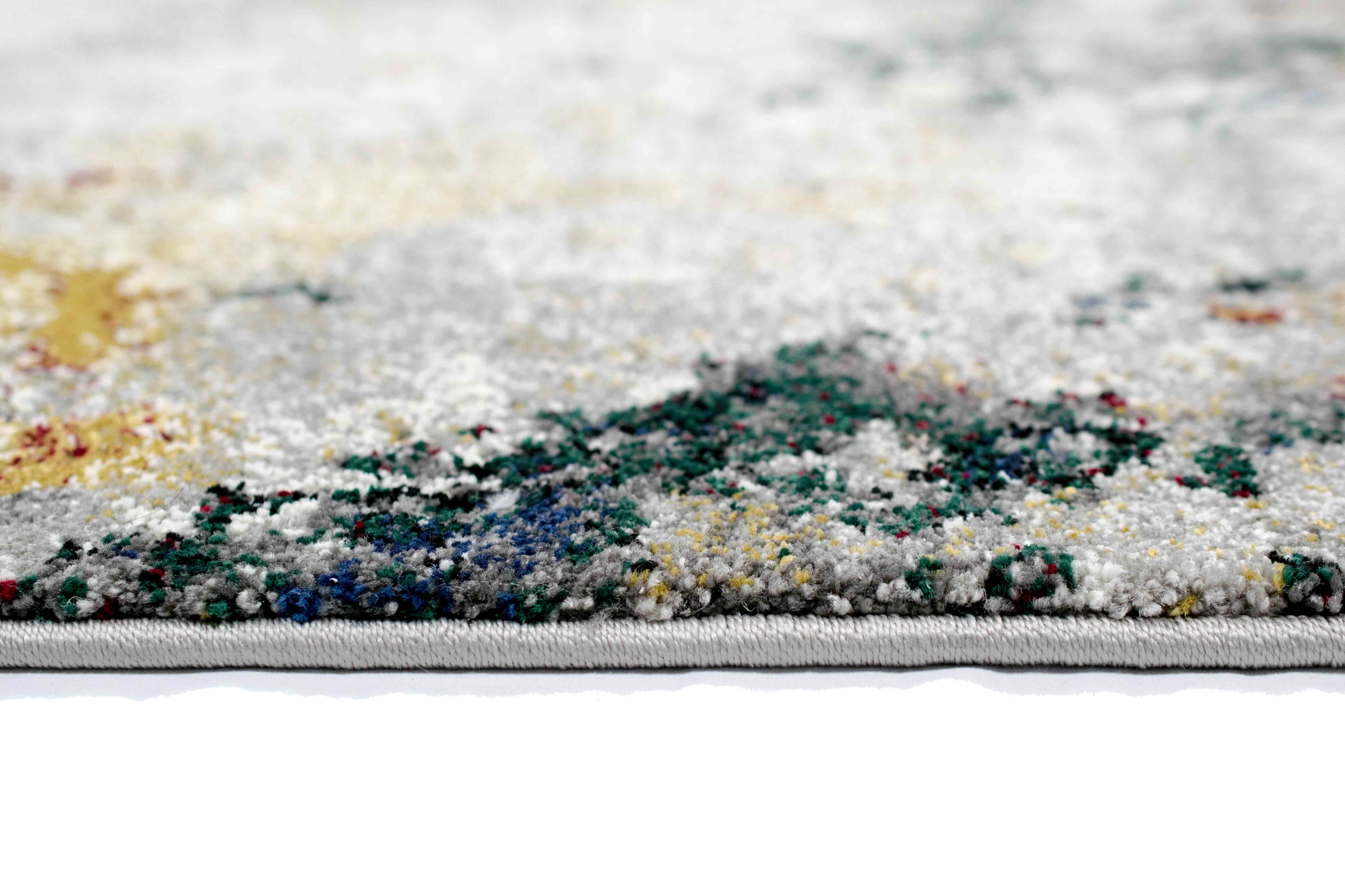 Carpetia Teppich modernes Design Wohnzimmer Flur blau grau rot - pflegeleicht, rechteckig, Höhe: 13 mm – Bild 5 von 5