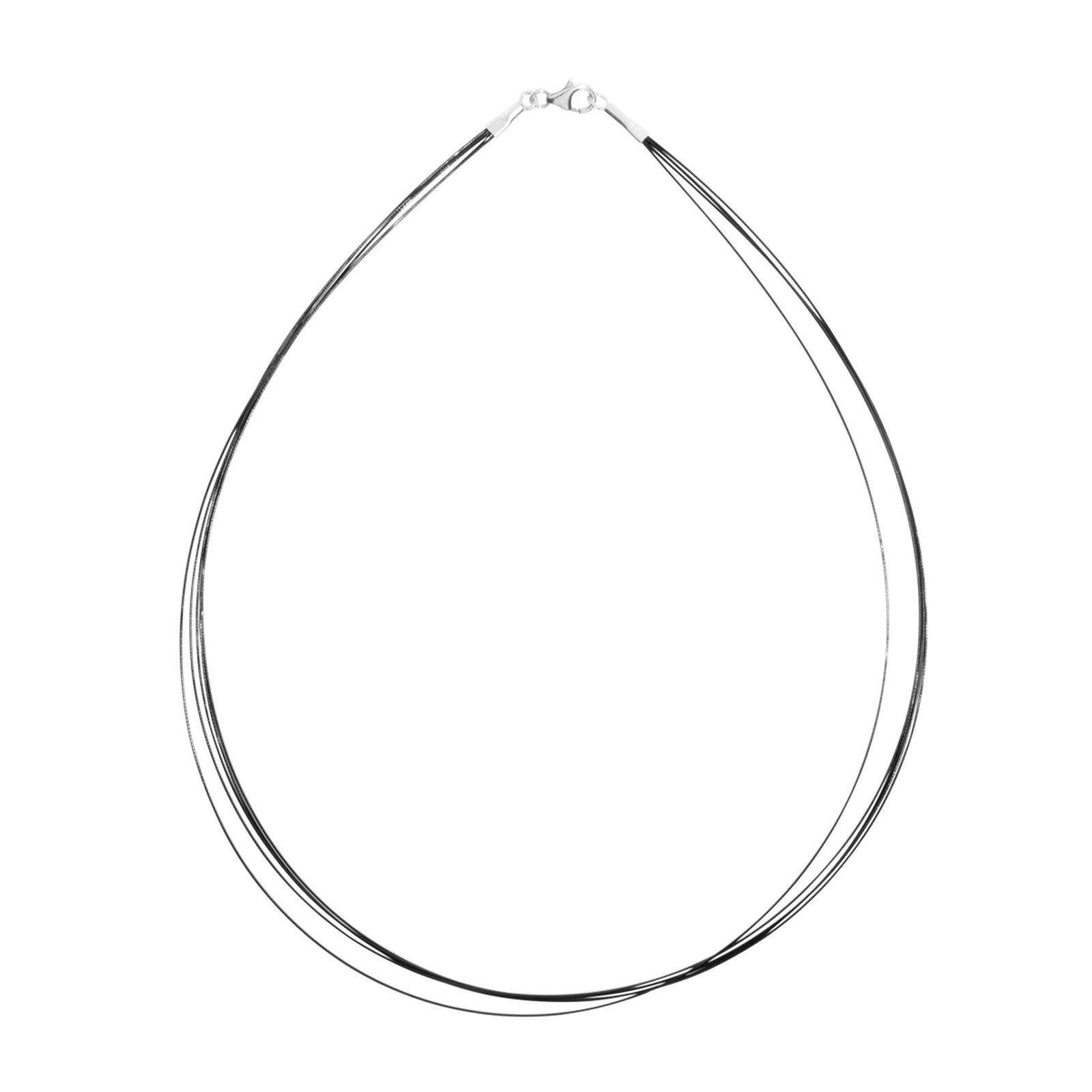 OSTSEE-SCHMUCK Halsreif Ostsee-Schmuck Halsreif Nyloncollier 5-reihig -schwarz- (1-tlg)