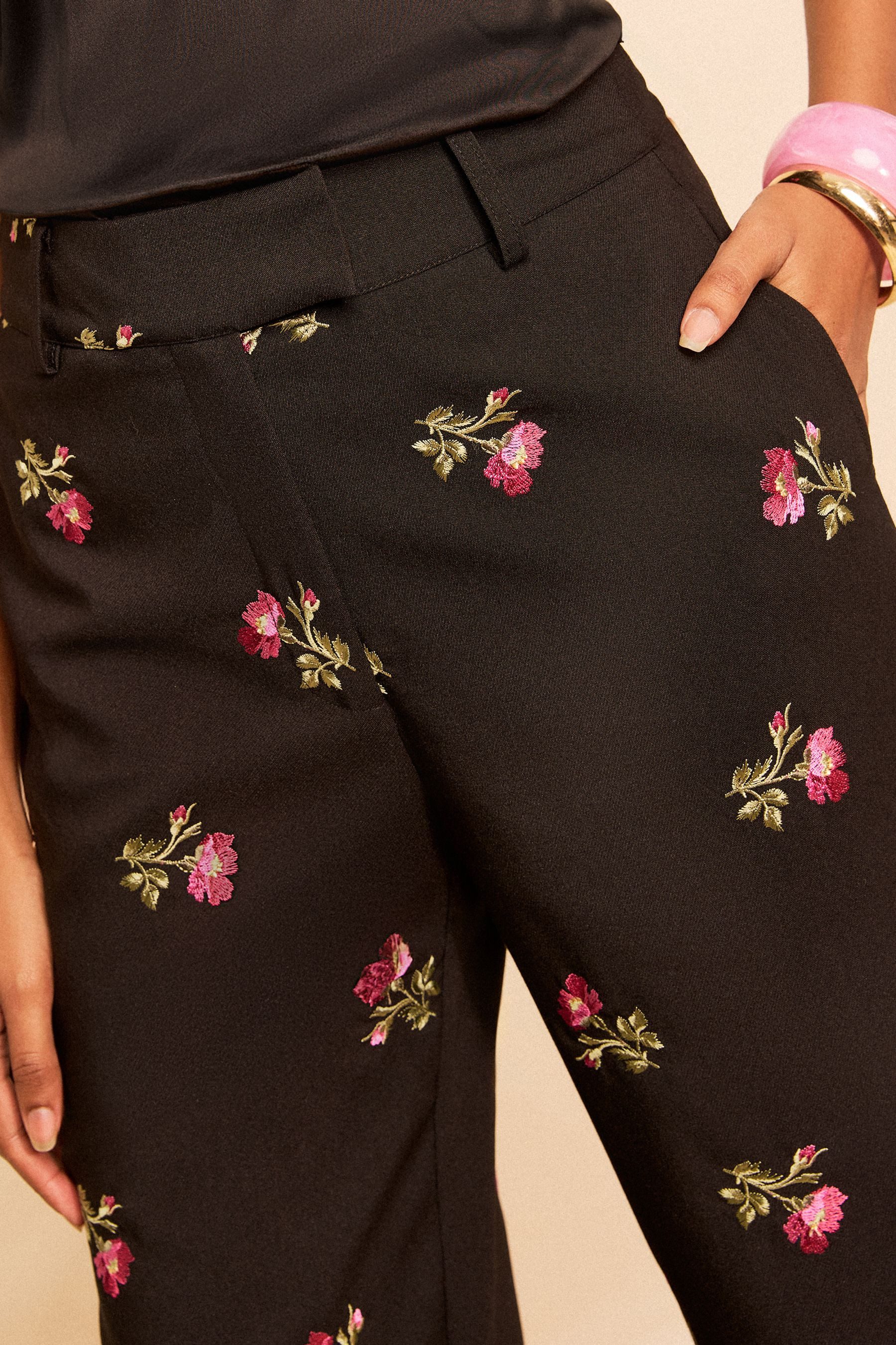 Love & Roses Palazzohose Love & Roses Tailored Fit Besticke, weite Hose (1-tlg)