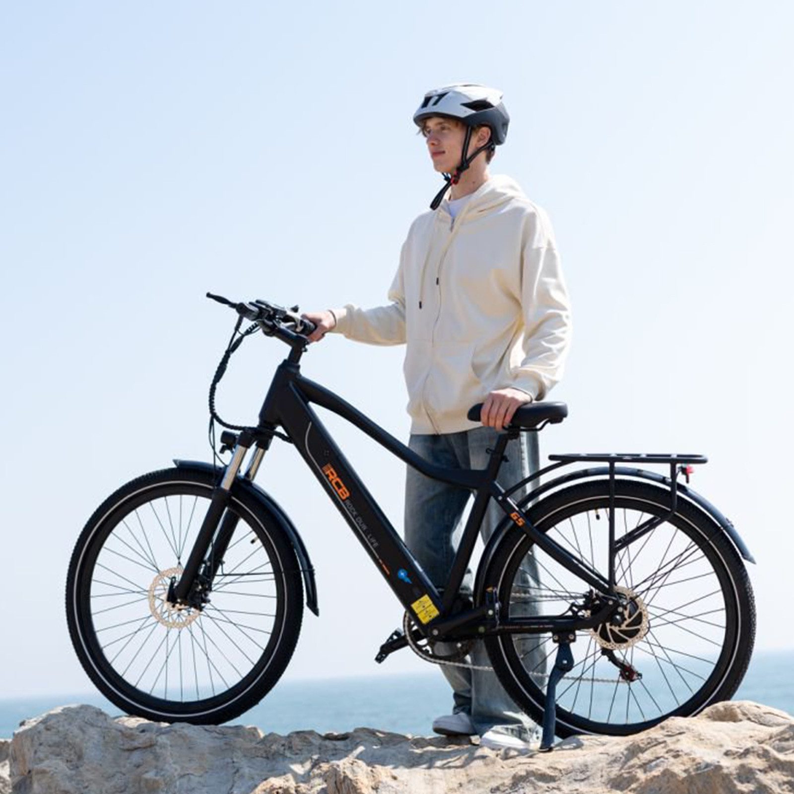 RCB E-Bike Pedelec G5 für Stadt und Gelände,27,5Zoll Herren Elektrofahrrad,13Ah,60-100 km, 7 Gang, Kettenschaltung, Heckmotor, 468 Wh, APP&NFC,ebike Herren,Gepäckträger hinten,max. Geschwindigkeit: 25 km/h