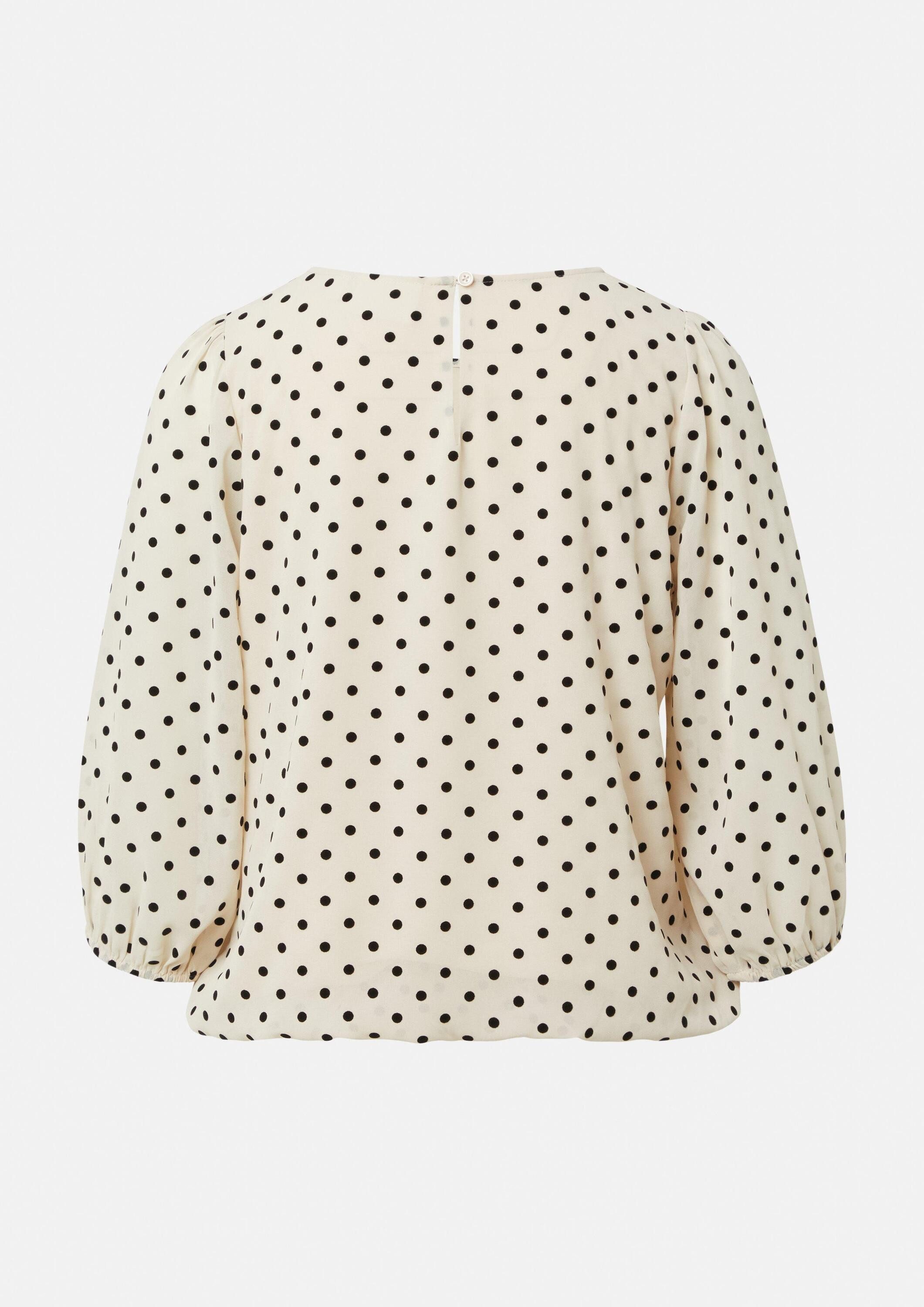 comma Kurzarmbluse Bluse Chiffonbluse mit Polka günstig online kaufen