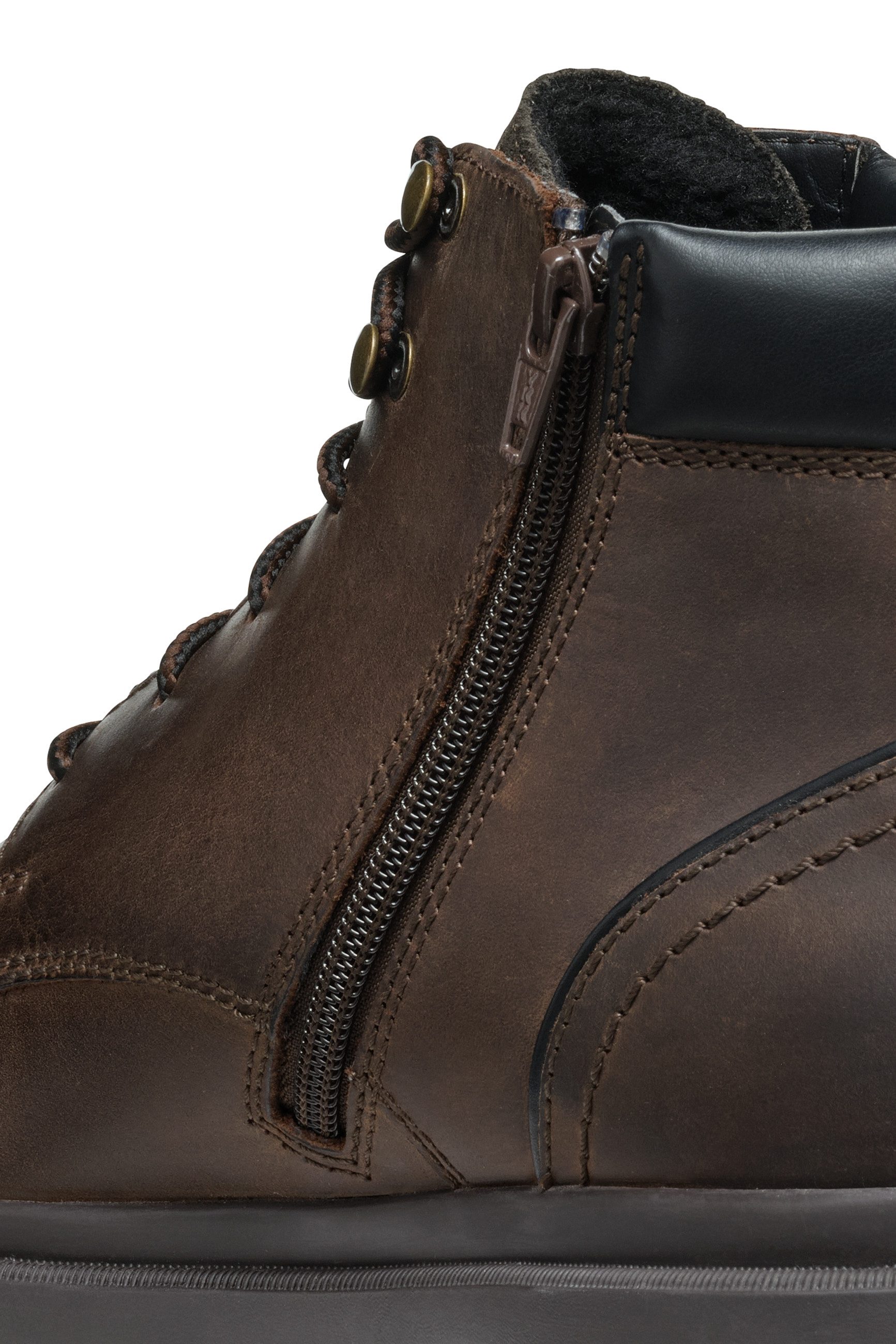 Geox U ANDALO Schnürboots Herbst-Boots, Schnürstiefelette mit softem Schaftabschluss