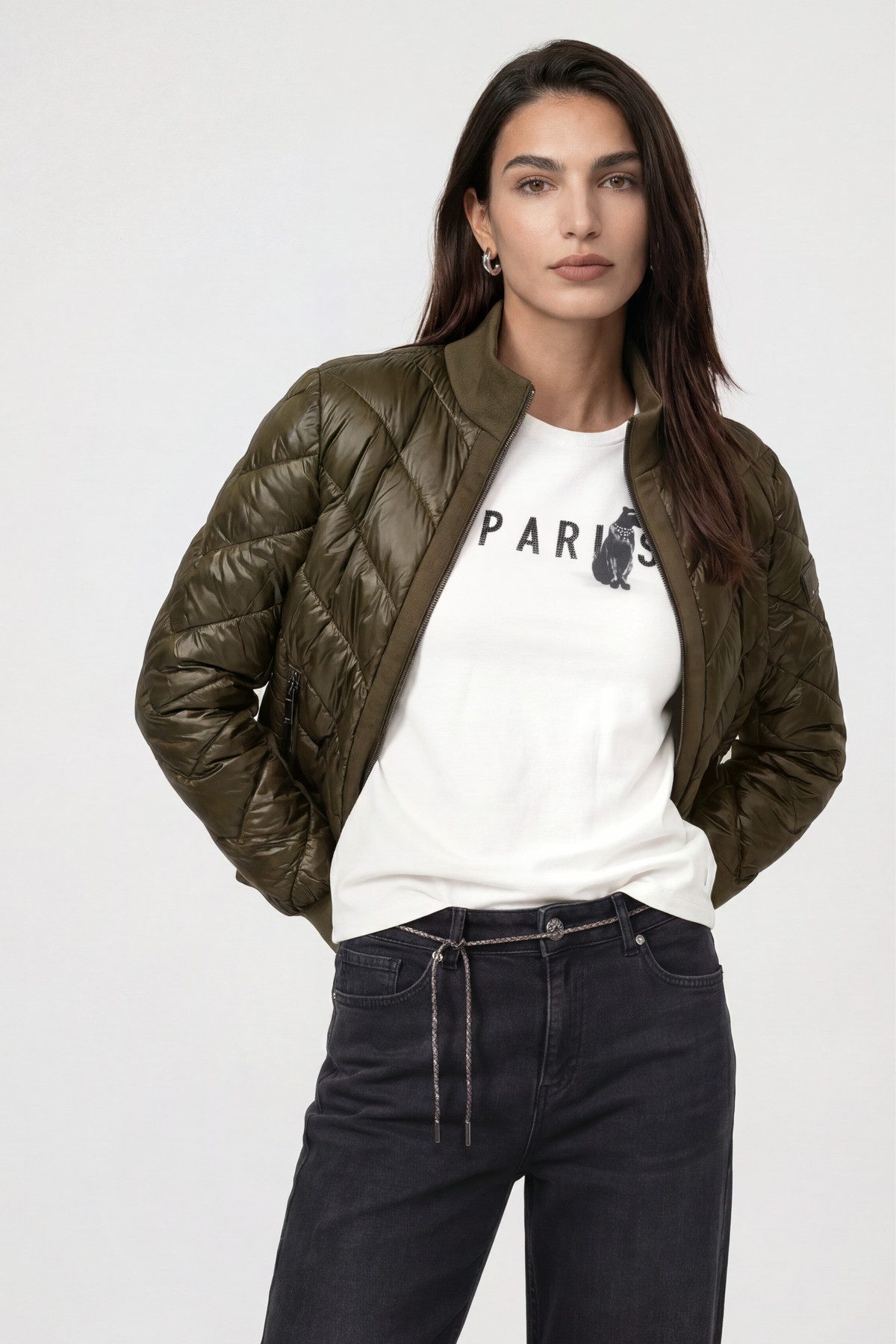Monari Steppjacke Jacke Stepp + Neopren Regular fit mit Stehkragen
