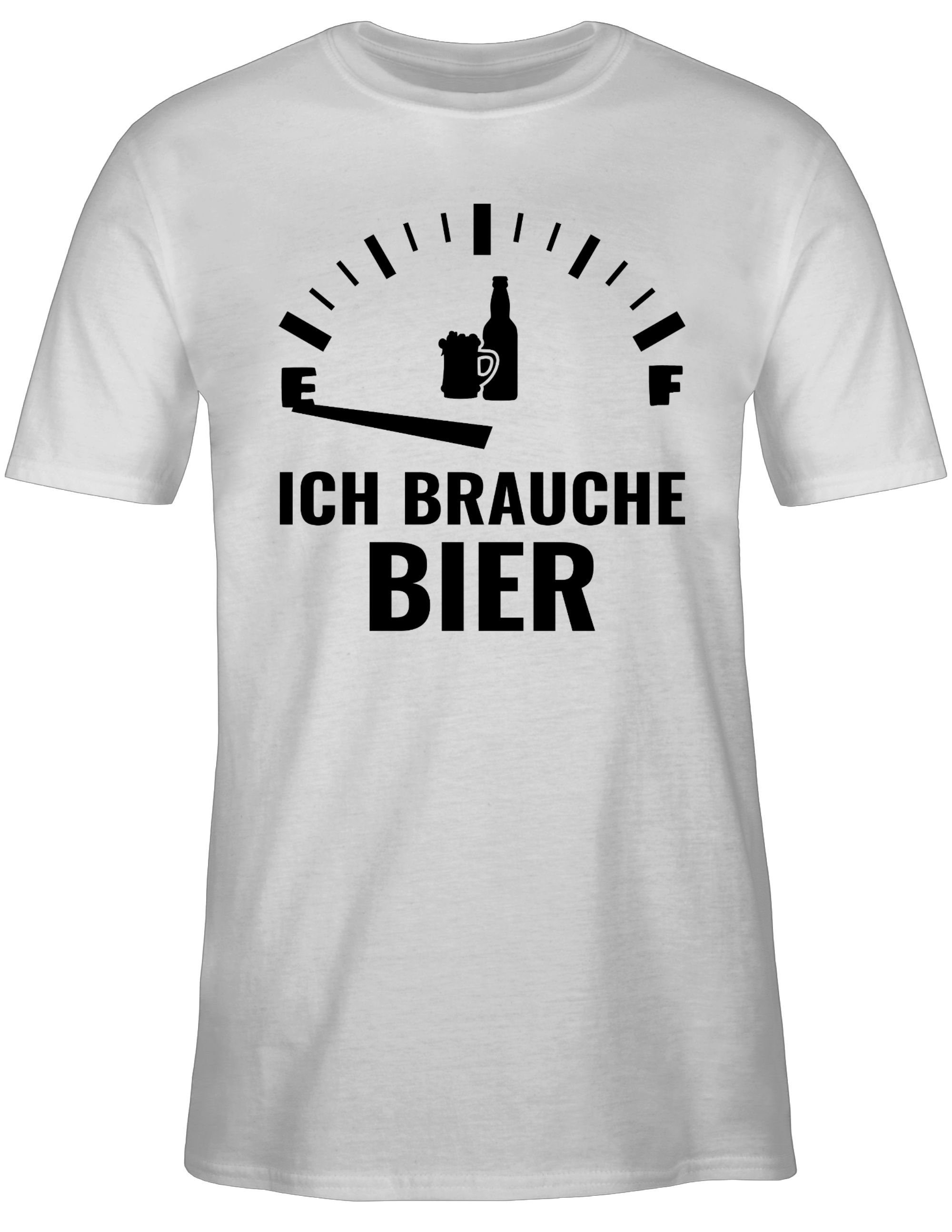 Shirtracer T-Shirt bier Herren Spruch t-shirt Bier Sprüche sprüche Weiß herren - brauche Statement - Premium 3 T-Shirt Ich mit - - tshirt schwarz