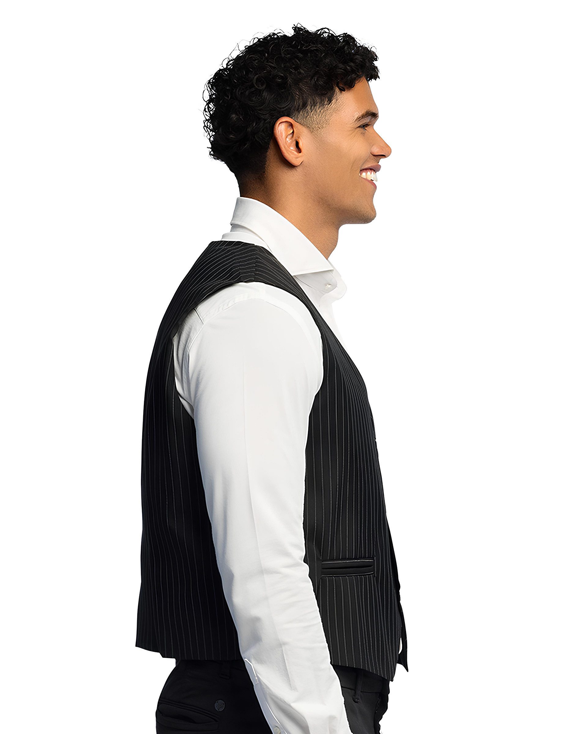 Boland Kostüm Gestreifte Weste schwarz