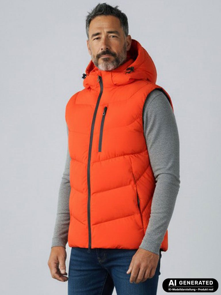 Blue Wave Steppweste Jasper Herren Weste Jasper - Daunenoptik mit abnehmbarer Kapuze