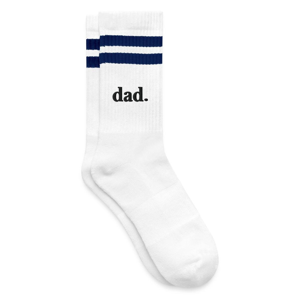 Spreadshirt Socken Dad Schriftzug Stickerei Gestreifte Tennissocken (1-Paar)
