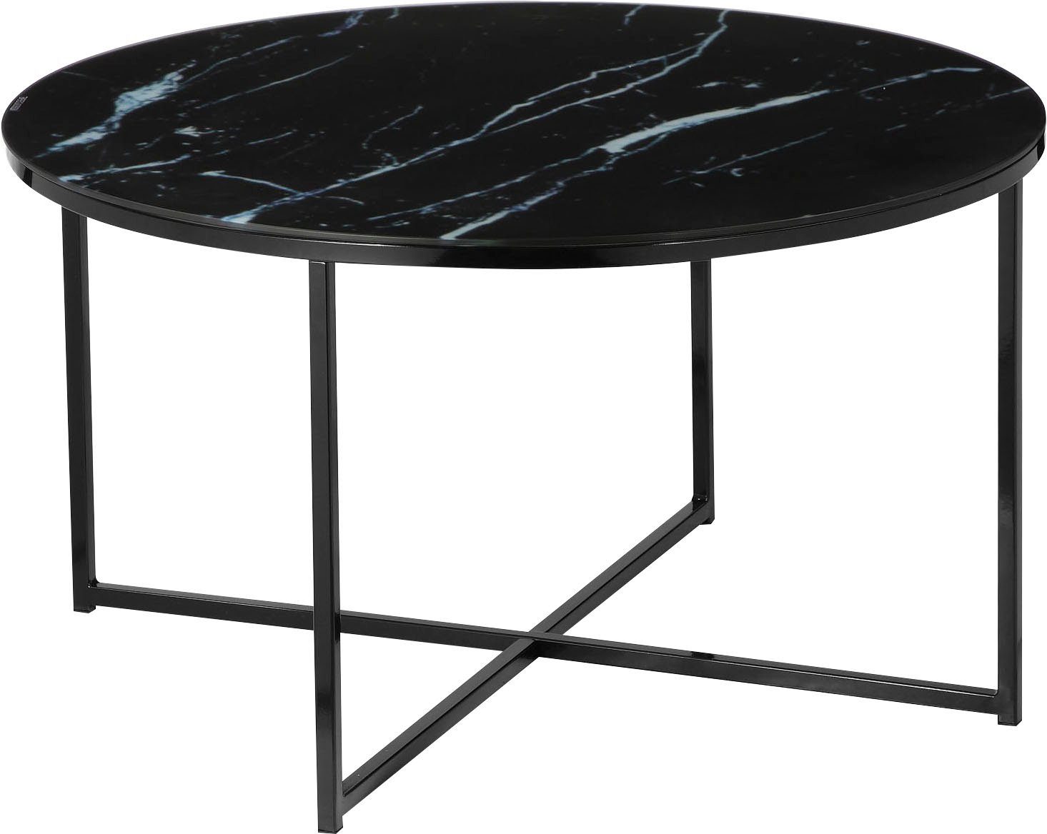 SalesFever Couchtisch, Tischplatte in Schwarz Schwarz/schwarz Marmoroptik Schwarz | 