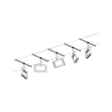 Paulmann Deckenleuchte LED Seilsystem Basisset Frame in Chrom-matt und Chrom 5x 4,8W 1400lm, keine Angabe, Leuchtmittel enthalten: Ja, fest verbaut, LED, warmweiss, Seilsystem