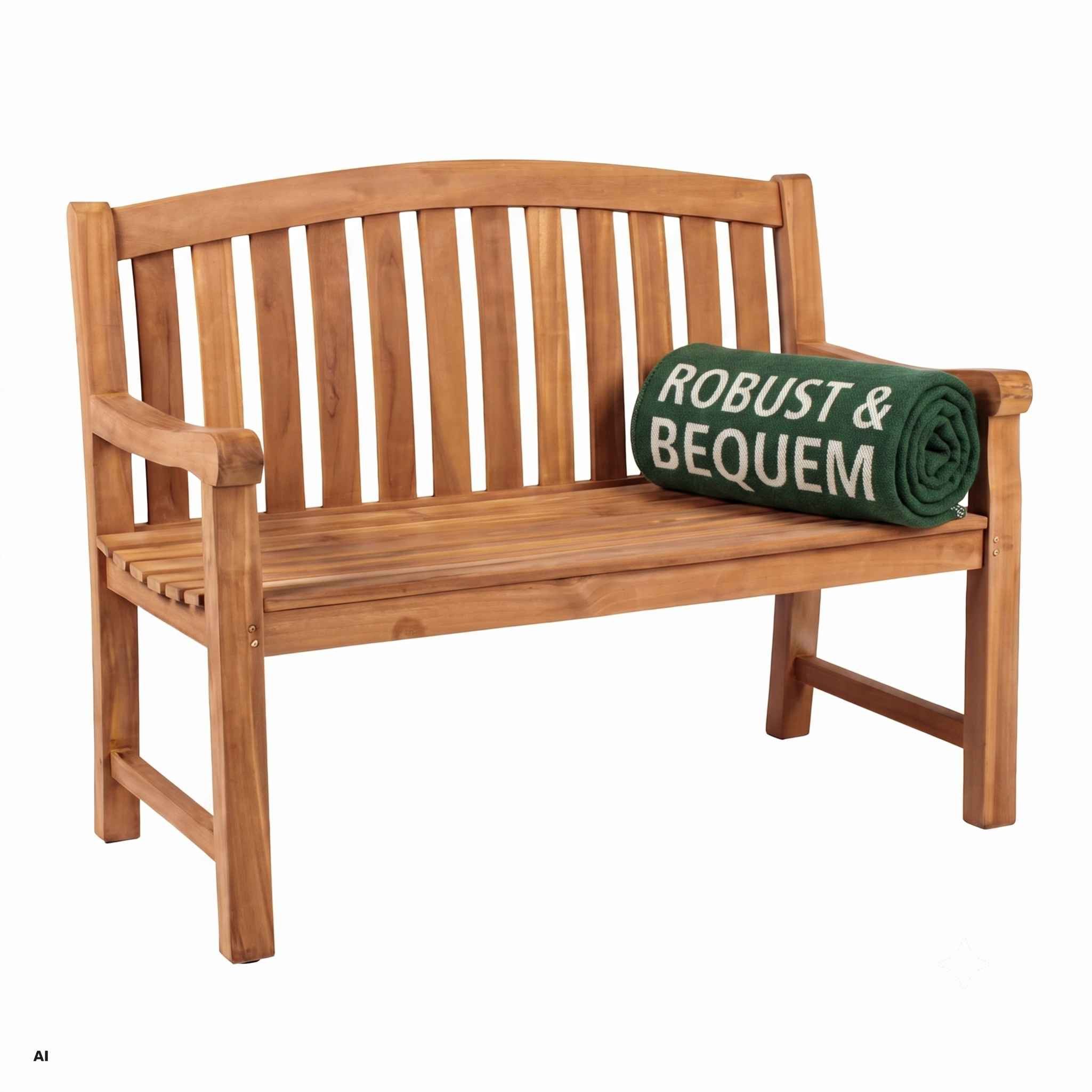 MR.DEKO Gartenbank Teak Bank Swirdon – 2-Sitzer, ergonomisch, wetterfest (2-Sitzer Bank, zerlegt geliefert, ideal für Terrasse, 1-St), Massive Sitzbank Garten und Balkon, 250 kg belastbar