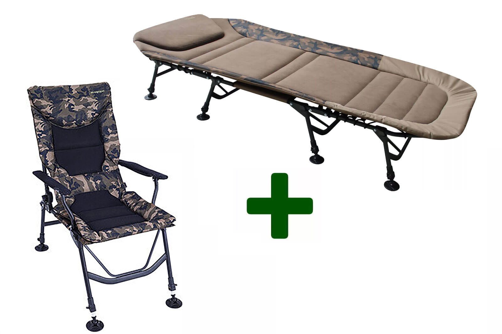 Angelzelt Anglerliege MK FlatSize X-Pro + Anglerstuhl Kingsize Recliner Pro